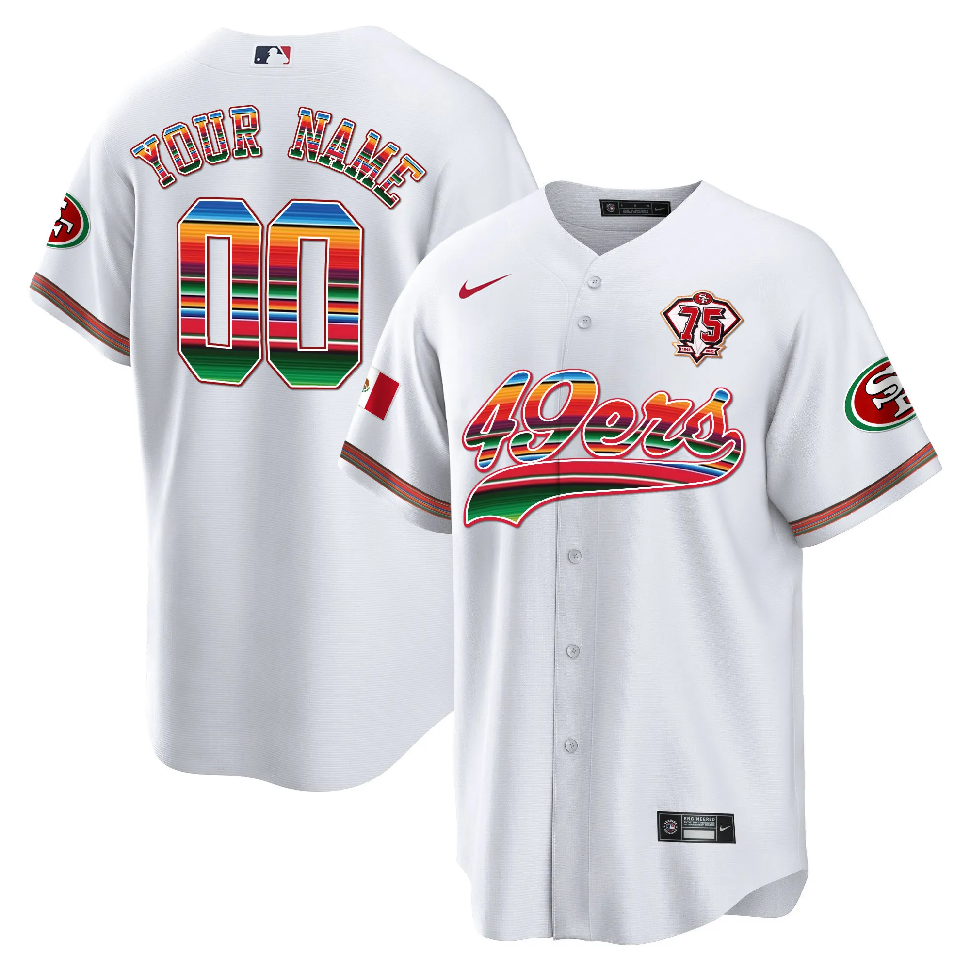 49ers Mexico Cool Base Limited Custom Jersey - All Stitched