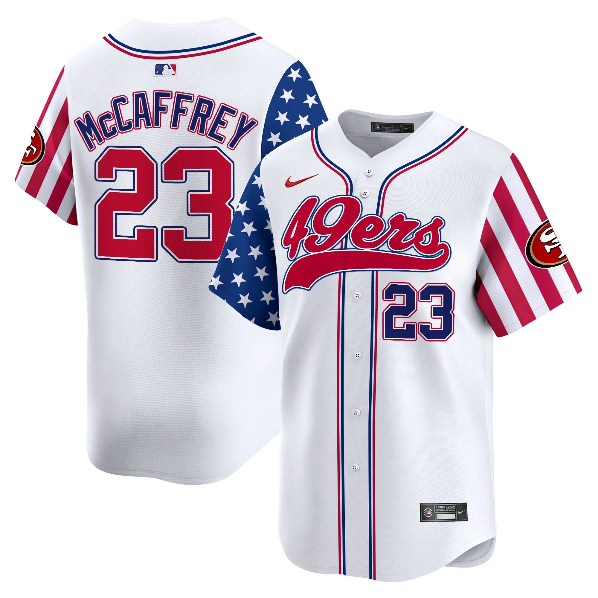 49ers White 2024 Independence Day Vapor Premier Limited Jersey - All Stitched