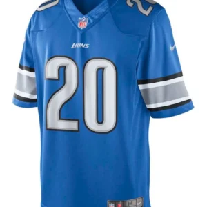Barry Sanders Detroit Lions Home Blue Jersey - All Stitched