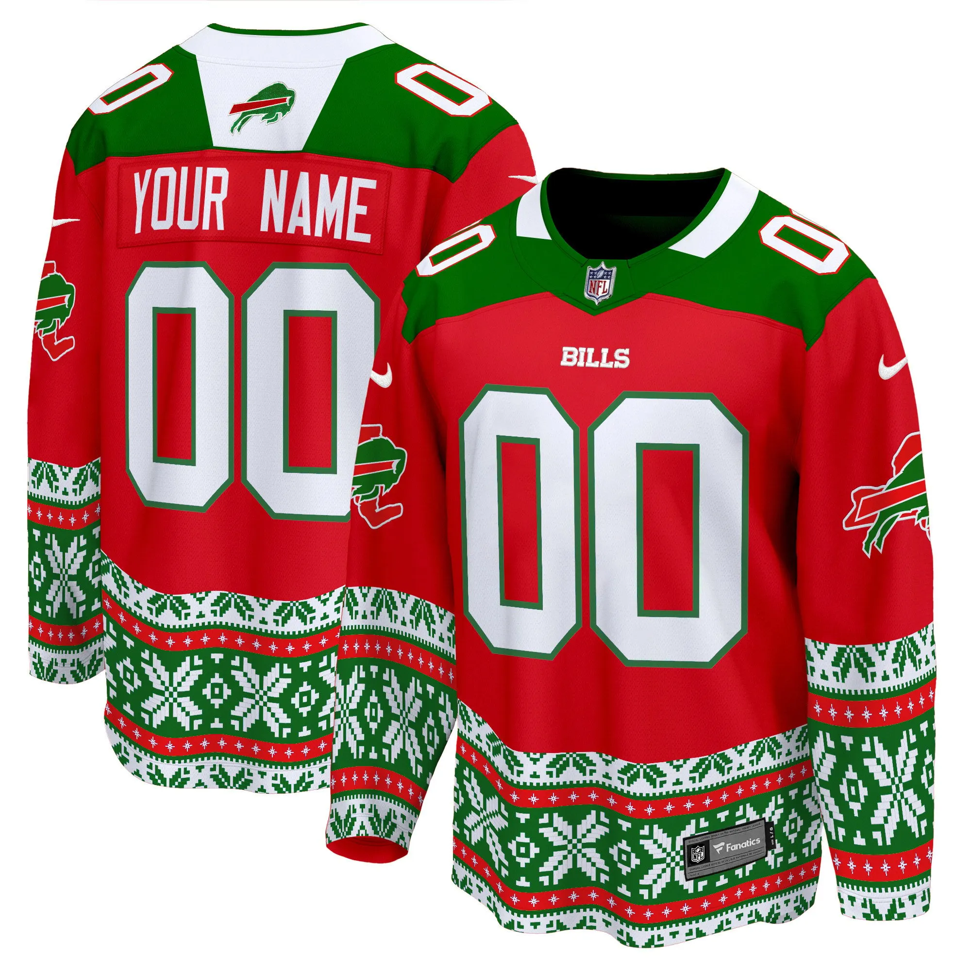 Bills 2024 Christmas Premier Breakaway Custom Jersey - All Printed