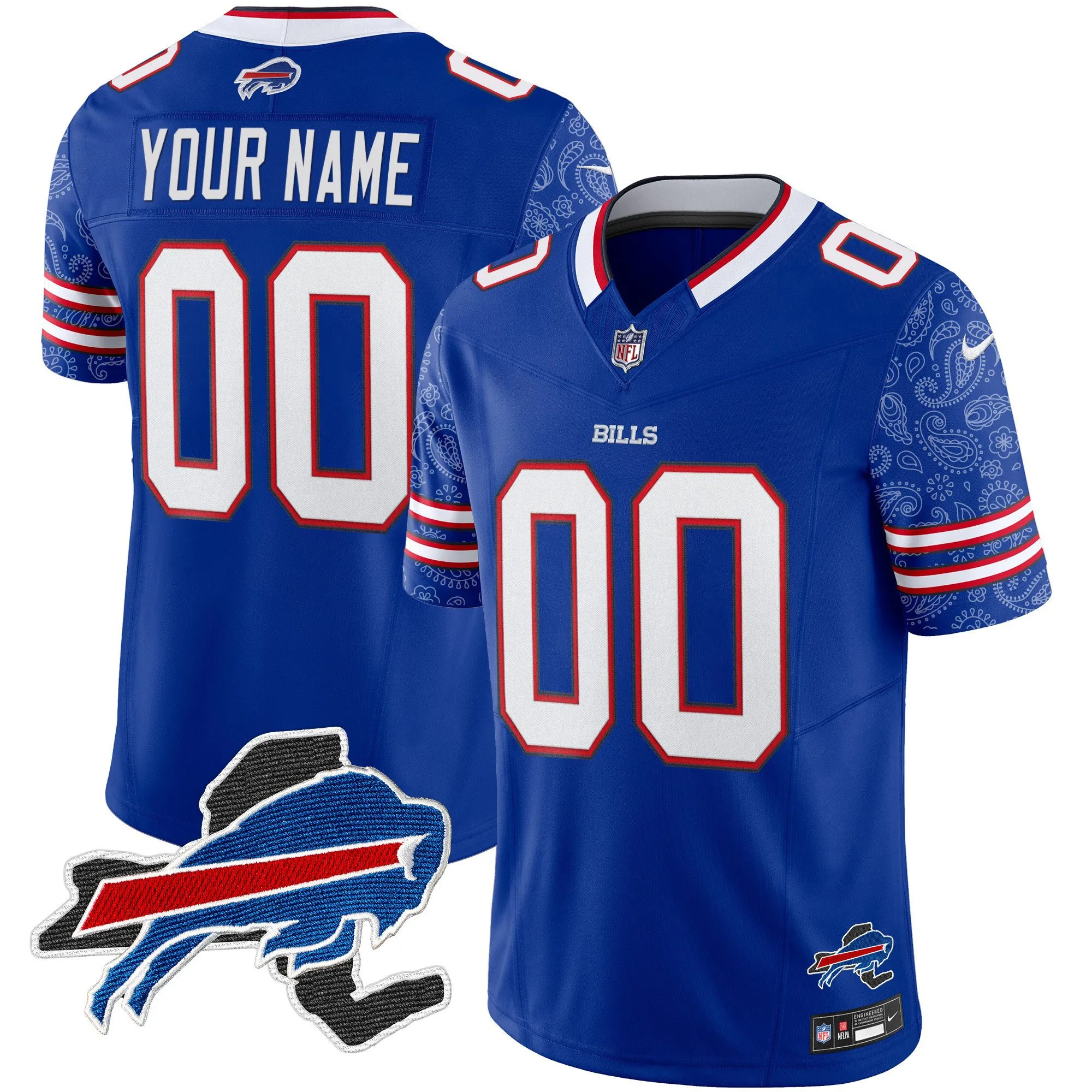 Bills New York Patch Vapor Limited Custom Jersey V2 - All Stitched