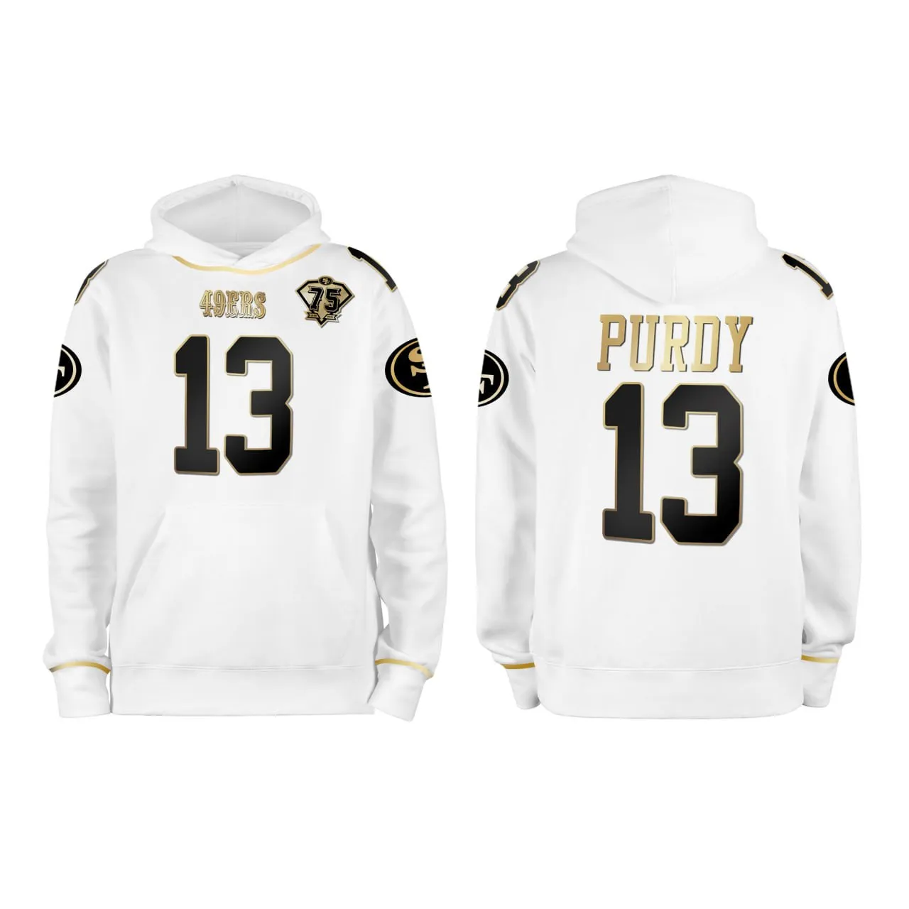 Brock Purdy San Francisco 49ers White Gold Hoodie