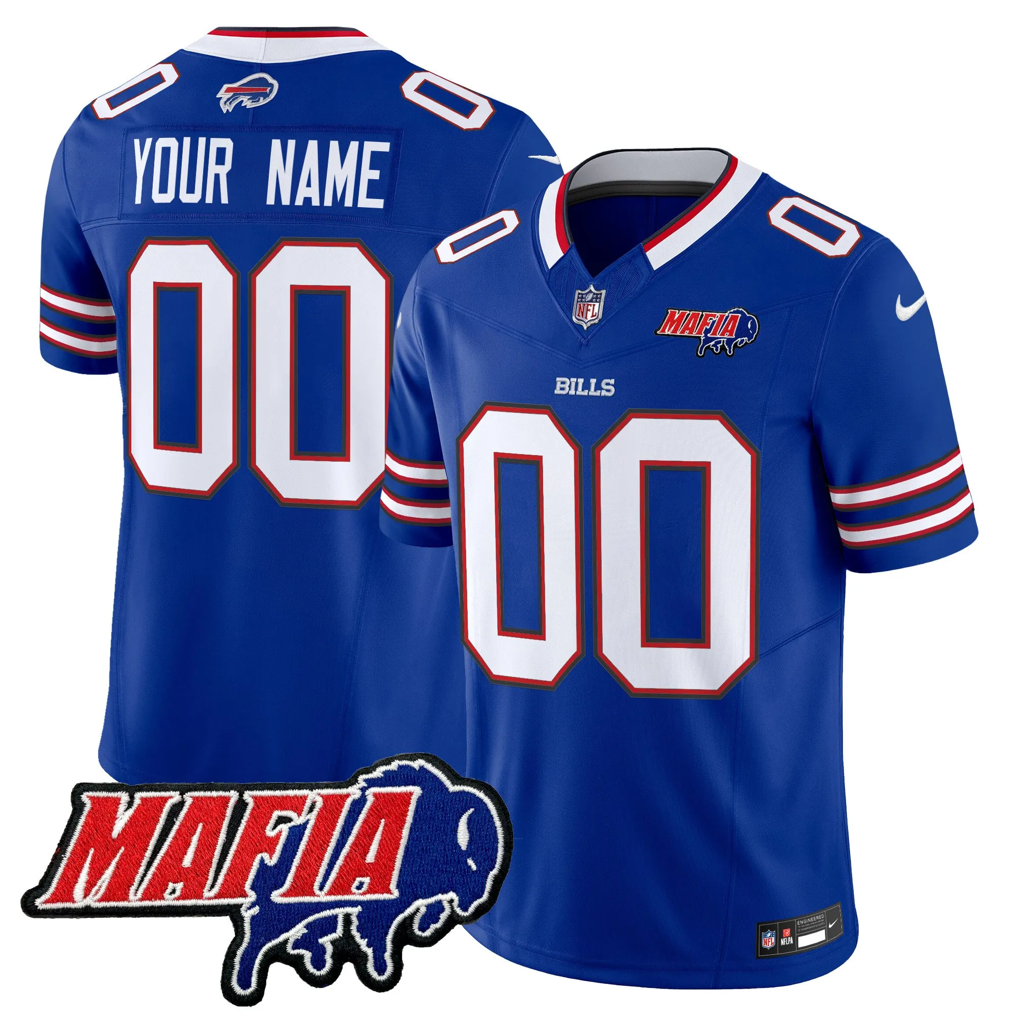 Buffalo Bills 2024 Bills Mafia Patch Vapor Limited Custom Jersey - All Stitched