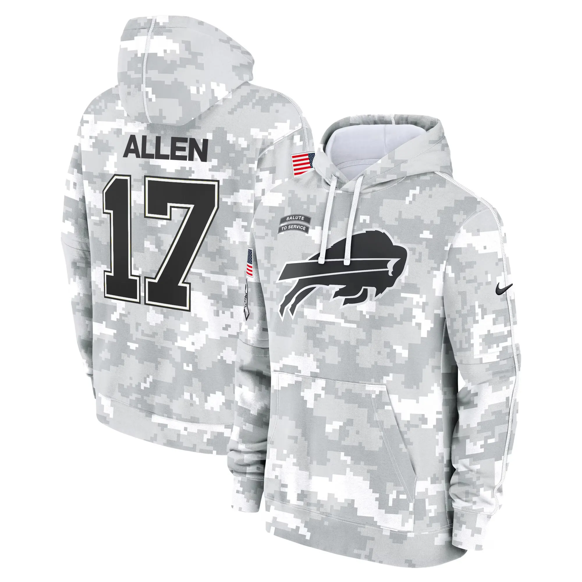 Buffalo Bills 2024 Salute to Service Fleece Pullover Hoodie - All stitched