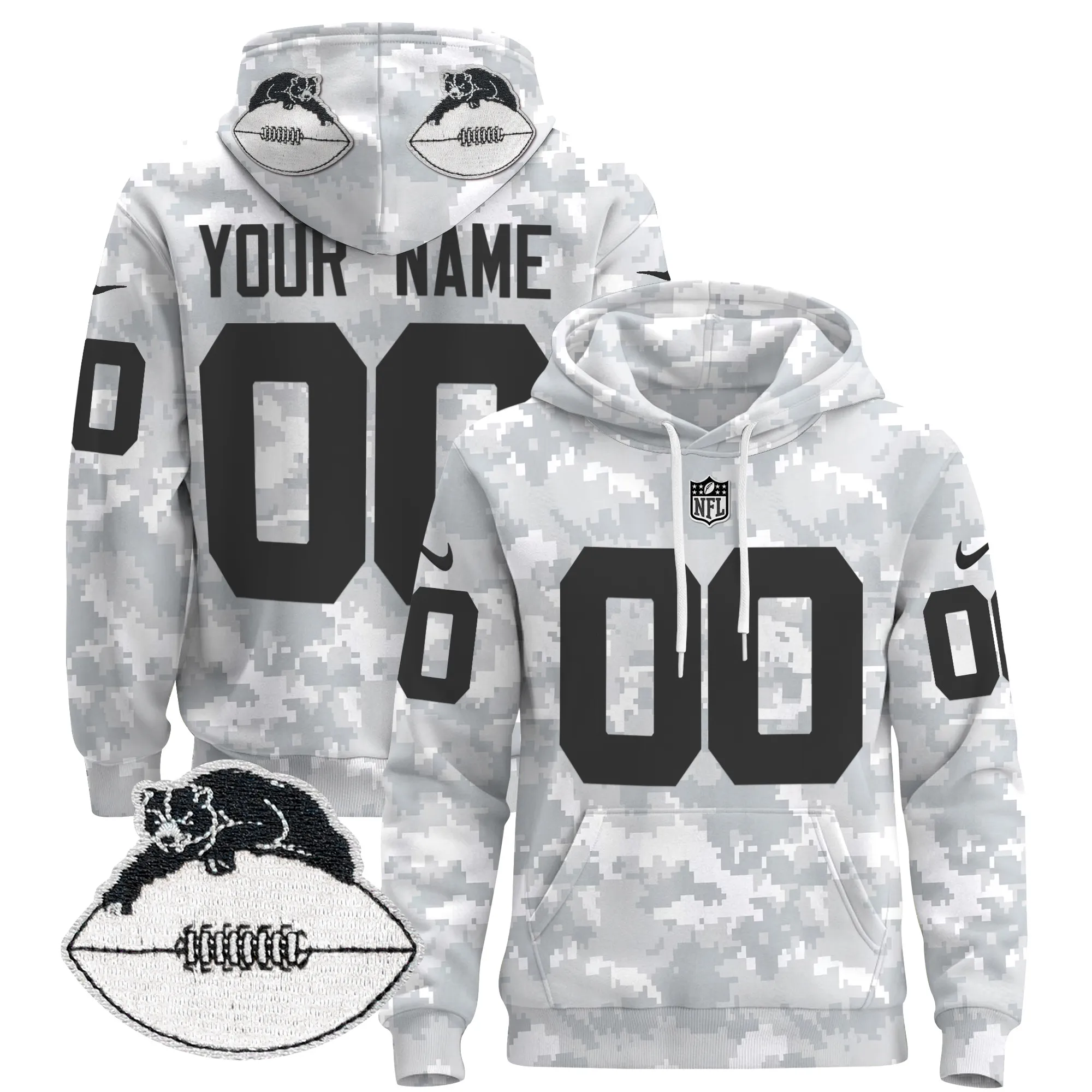 Chicago Bears Throwback 2024 Salute to Service Custom Pullover Hoodie - All Stitched