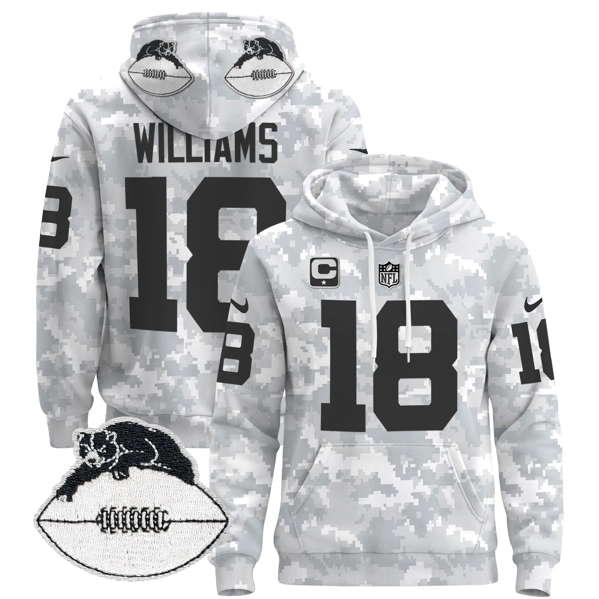 Chicago Bears Throwback 2024 Salute to Service Pullover Hoodie - All Stitched
