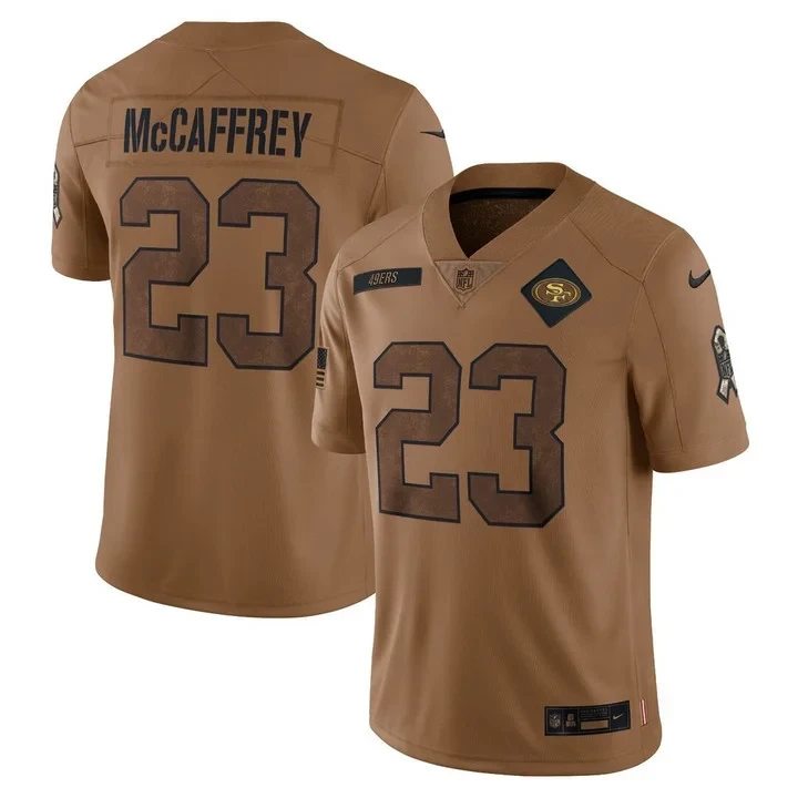 Christian McCaffrey San Francisco 49ers 2023 Salute To Service Jersey - Brown