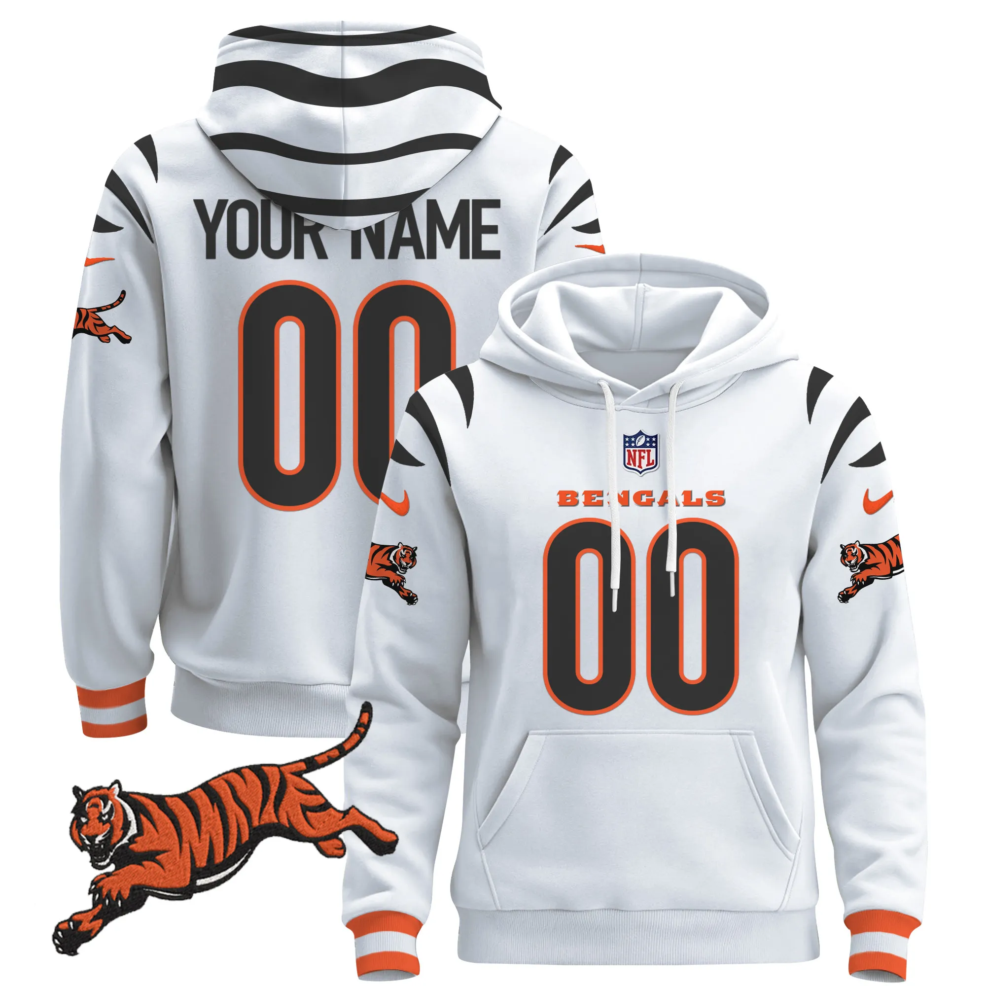 Cincinnati Bengals 2024 Custom Pullover Hoodie - All Stitched