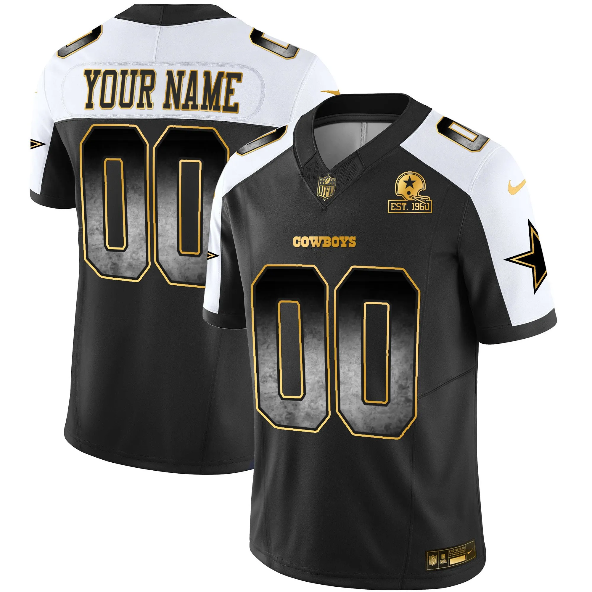 Cowboys Arch Smoke Vapor Custom Jersey - All Stitched