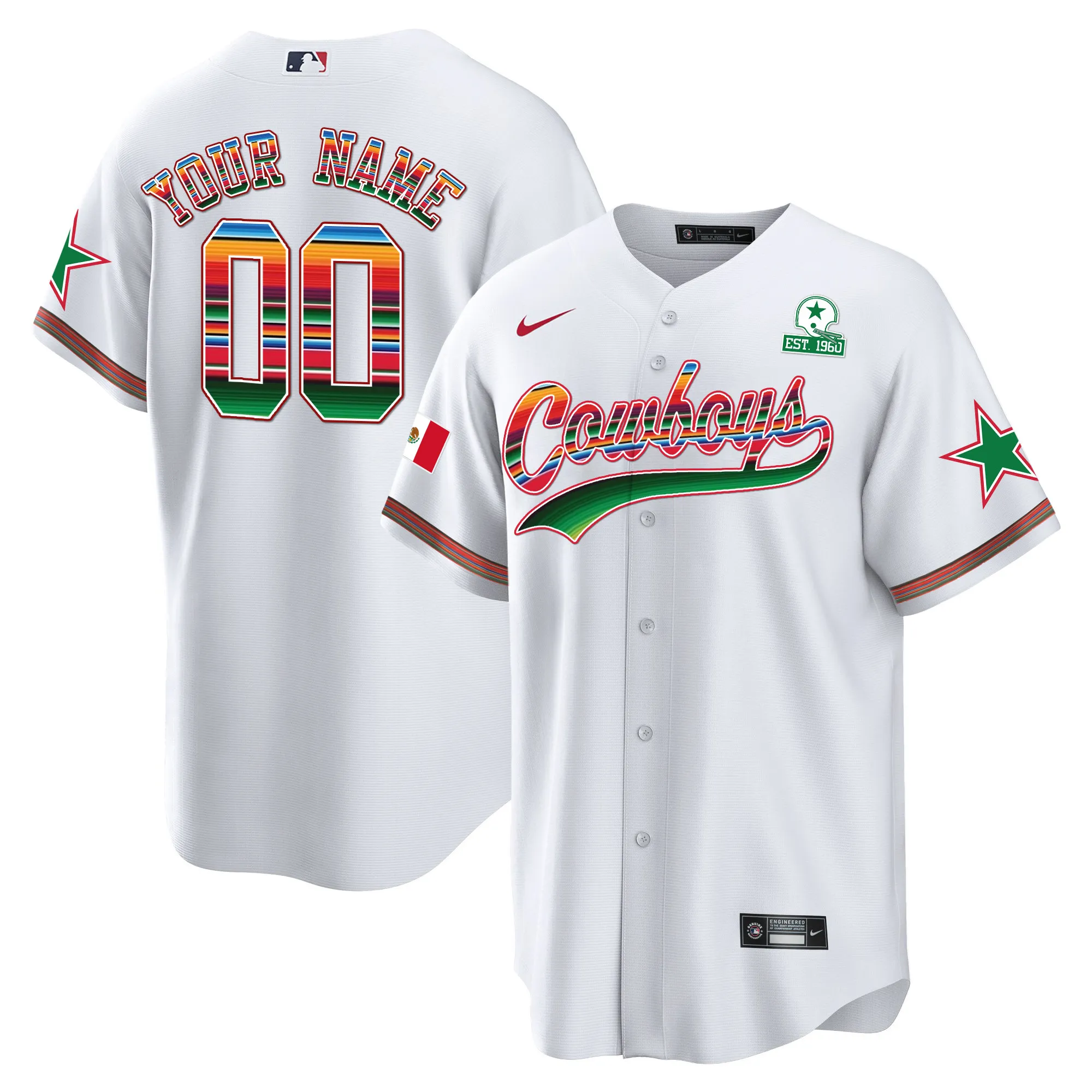 Cowboys Baseball Mexico Custom Jersey - All Stitched