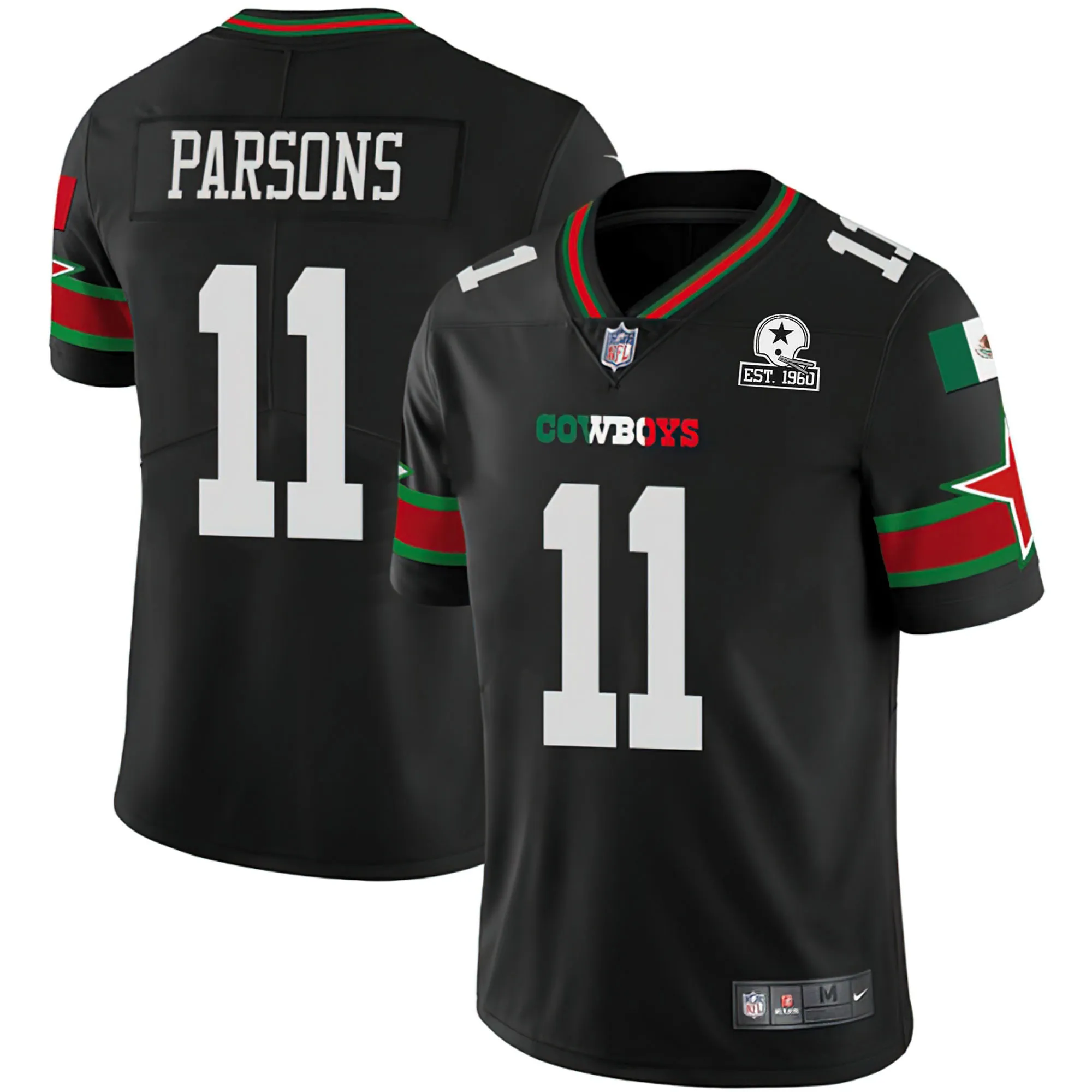 Cowboys Mexico Est 1960 Patch Vapor Jersey - All Stitched