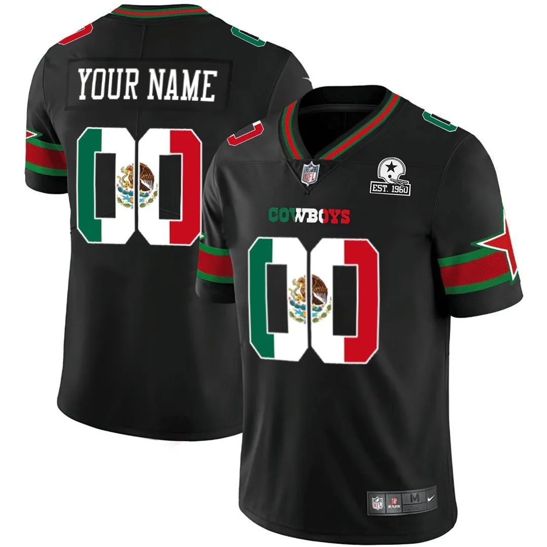 Cowboys Mexico EST 1960 Patch Vapor Limited Custom Jersey - All Stitched