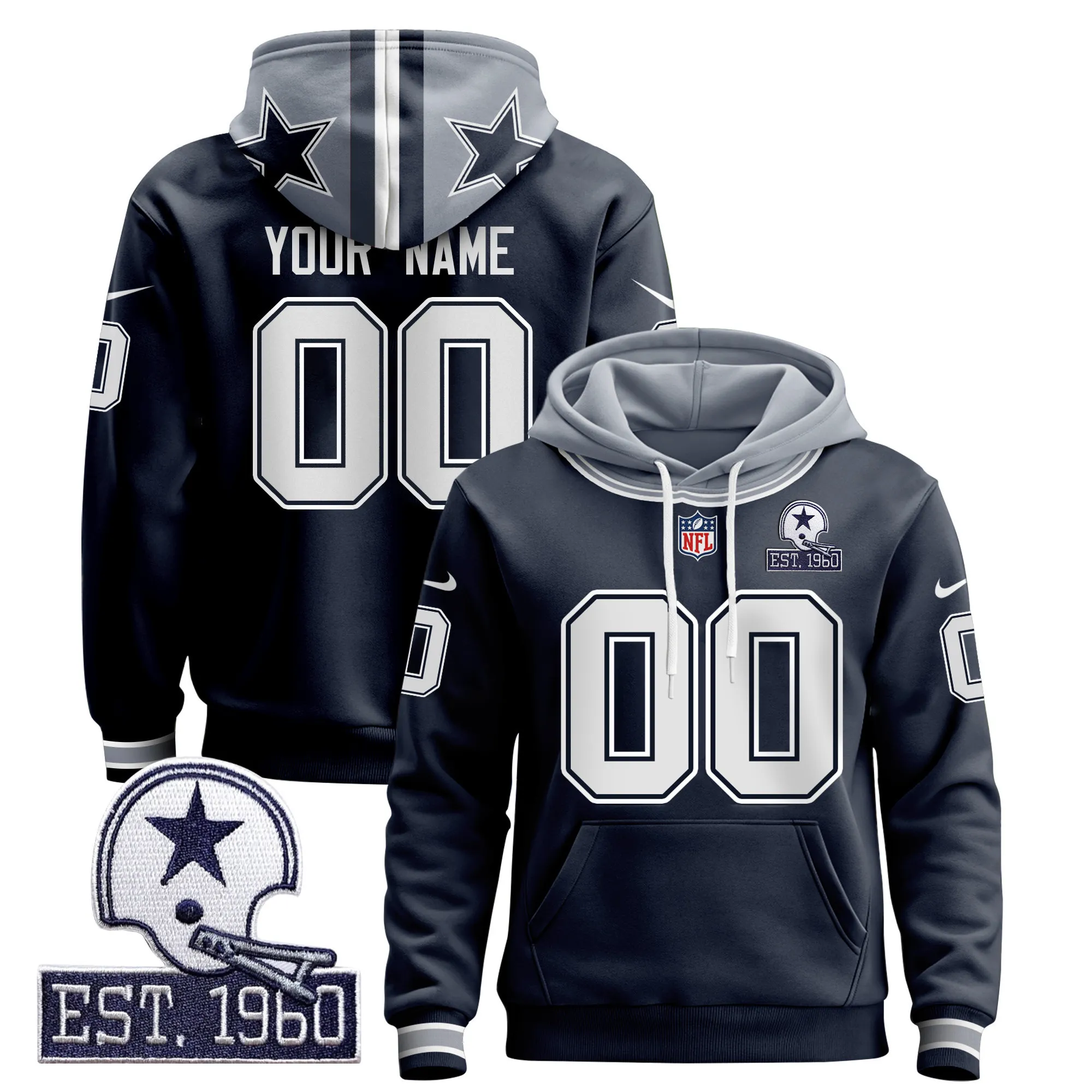 Dallas Cowboys 2024 Pullover Custom Hoodie - All Stitched