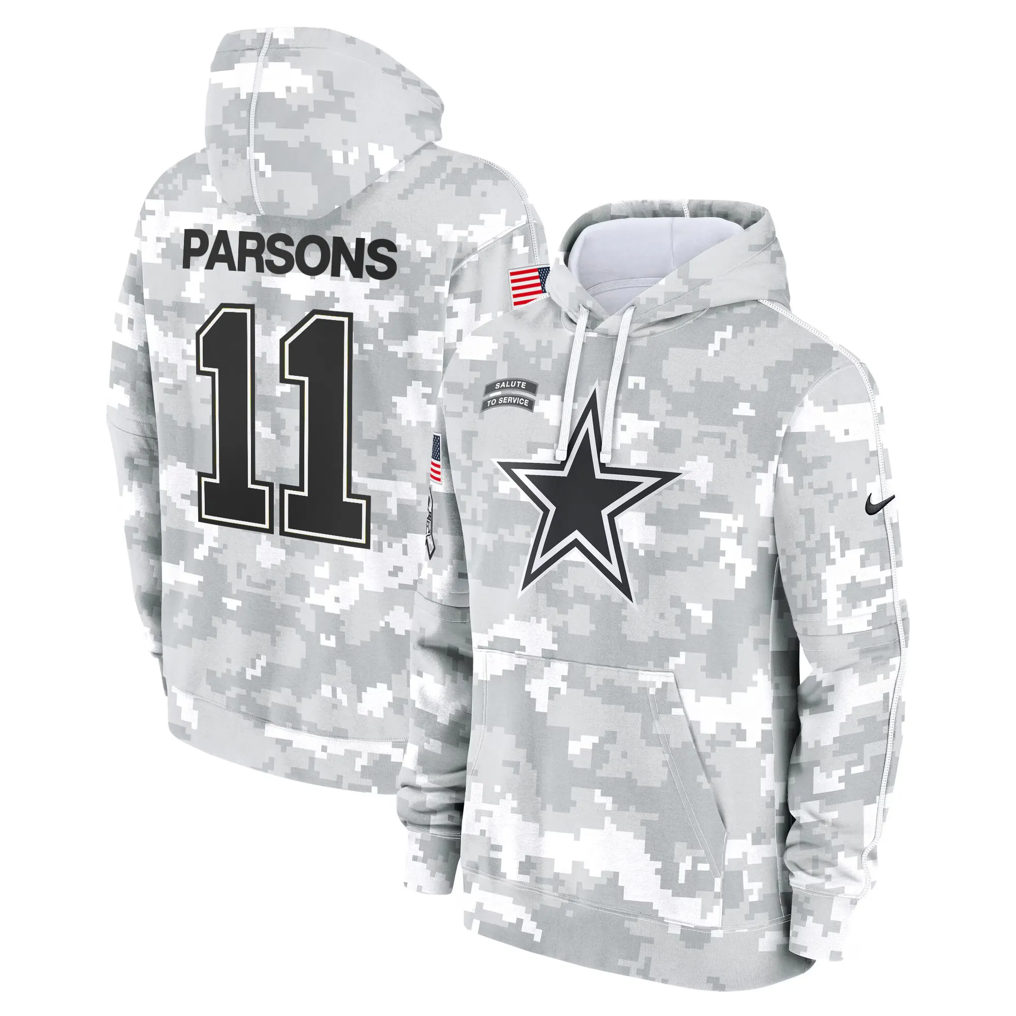 Dallas Cowboys 2024 Salute to Service Fleece Pullover Hoodie - All stitched