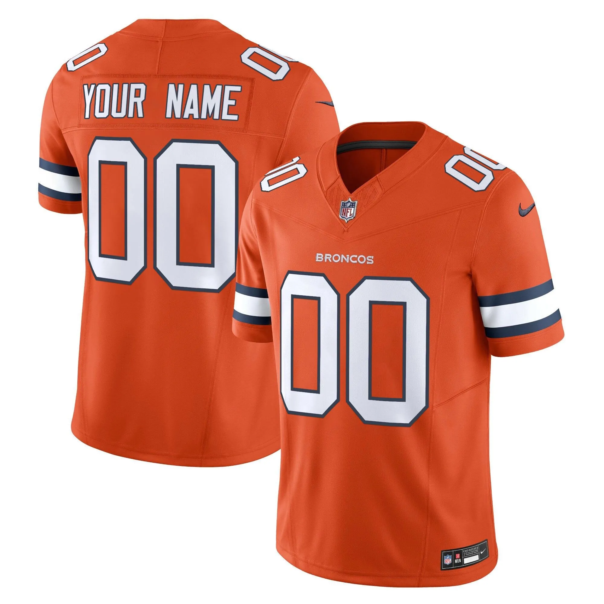 Denver Broncos Throwback Vapor Limited Custom Jersey - All Stitched