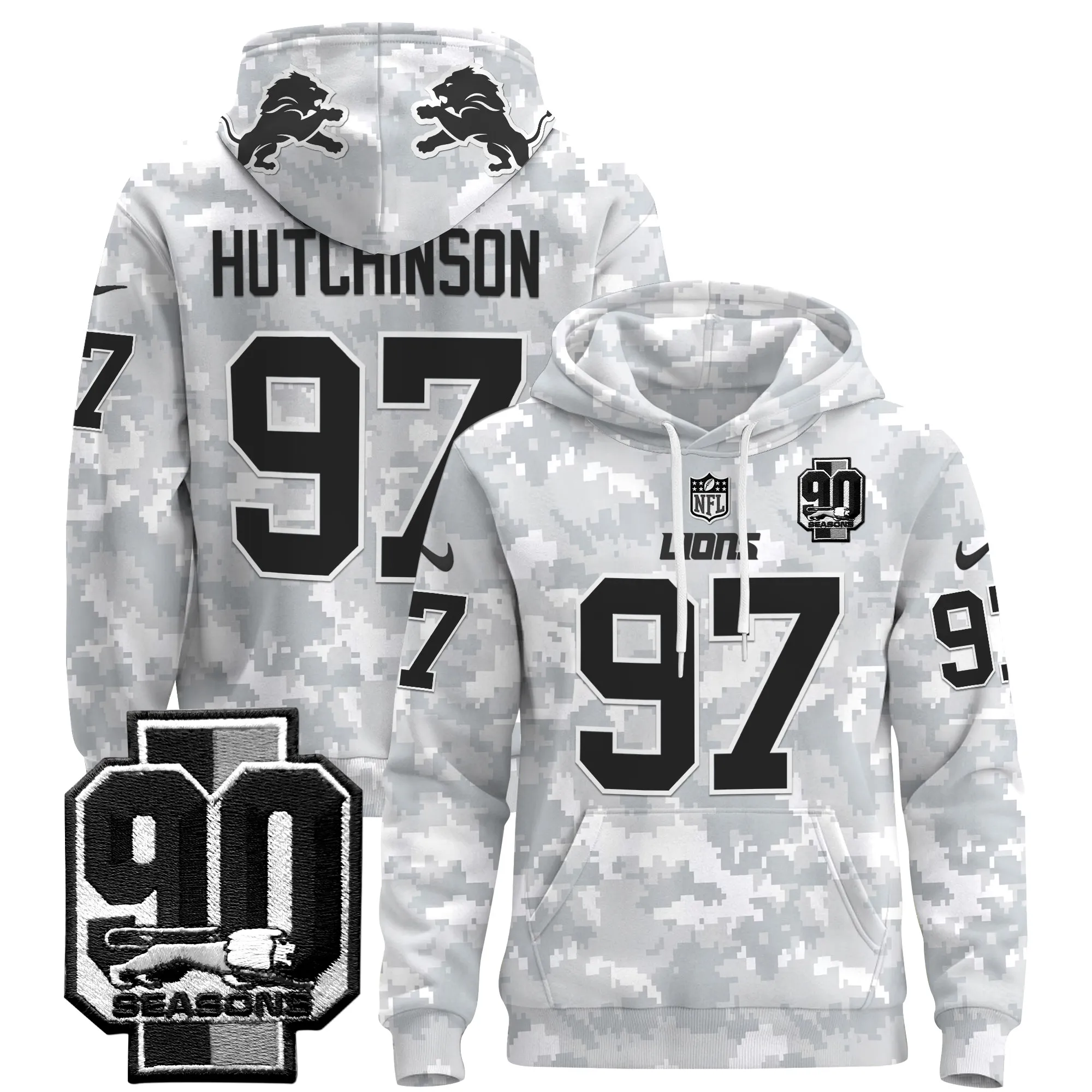 Detroit Lions 2024 Salute to Service Pullover Hoodie - All Stitched