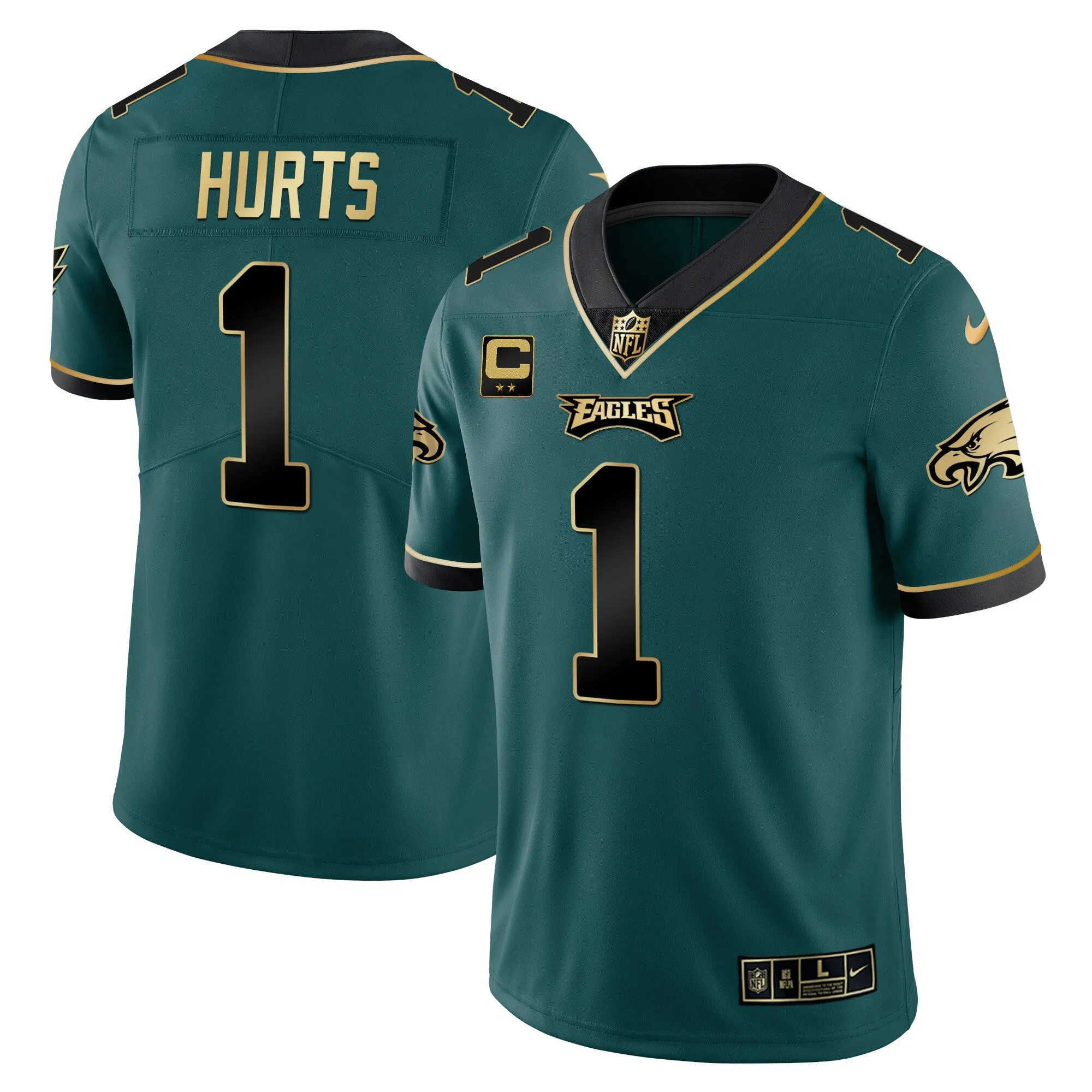 Eagles Vapor Black Midnight Green Gold Limited - All Stitched