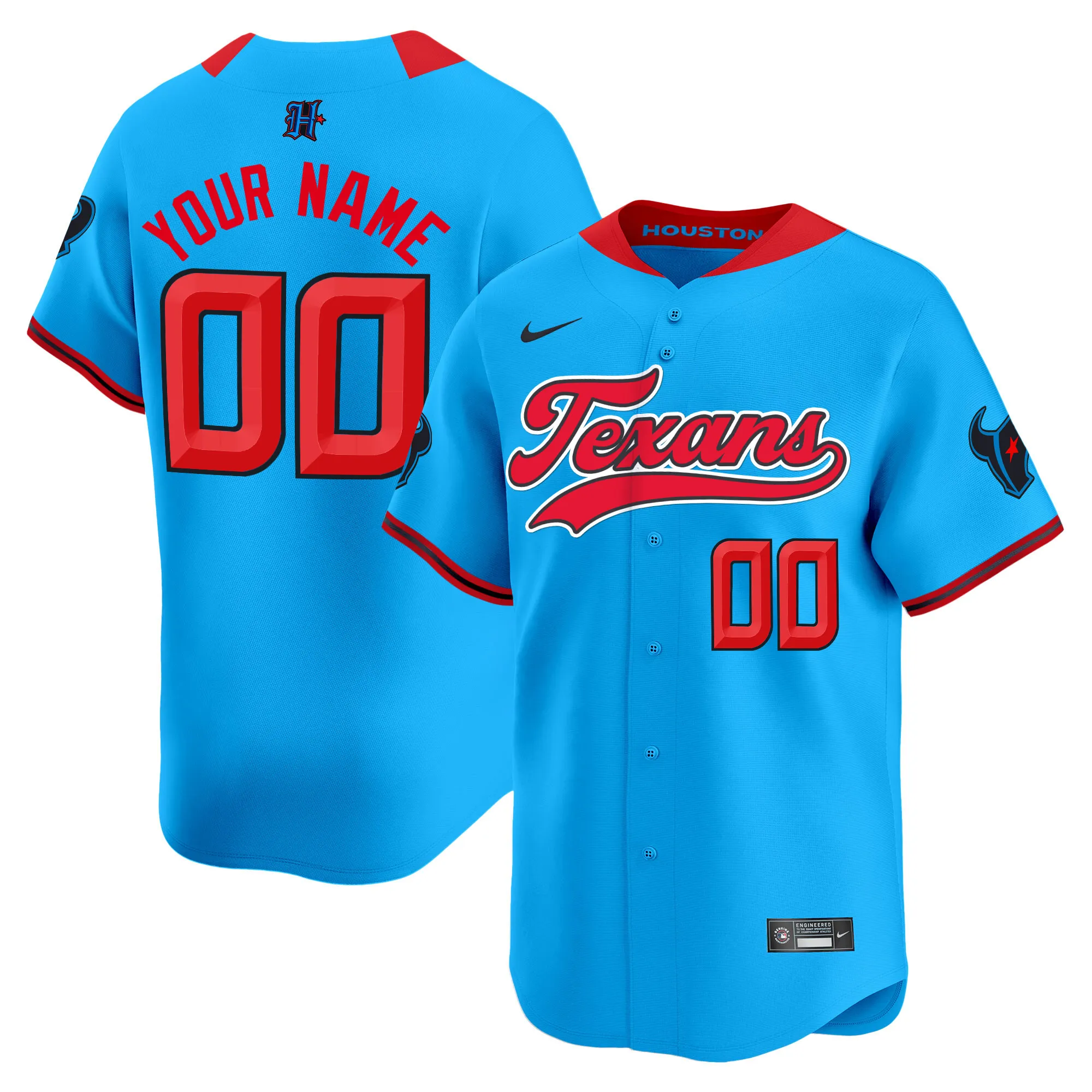 Houston Texans 2024 Baseball Custom Jersey - All Stitched