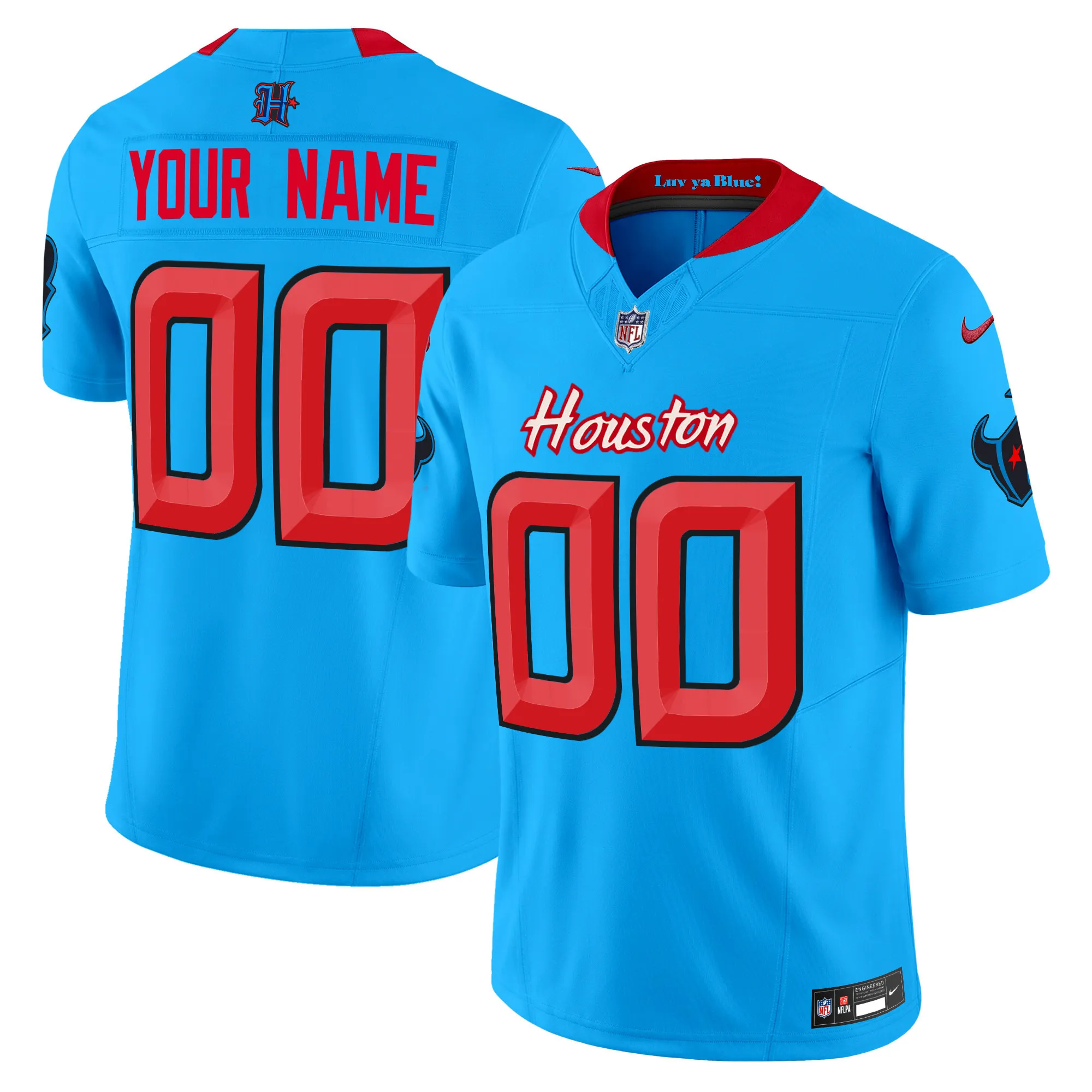 Houston Texans 2024 Vapor Limited Custom Jersey V4 - All Stitched