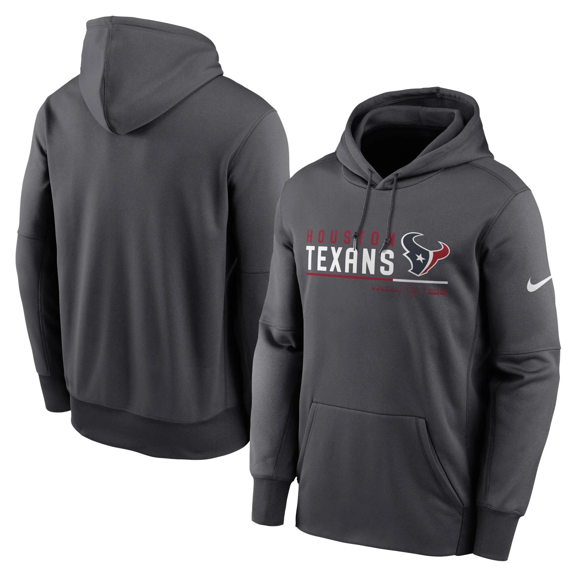 Houston Texans Anthracite Prime Name Split Pullover Hoodie - Printed