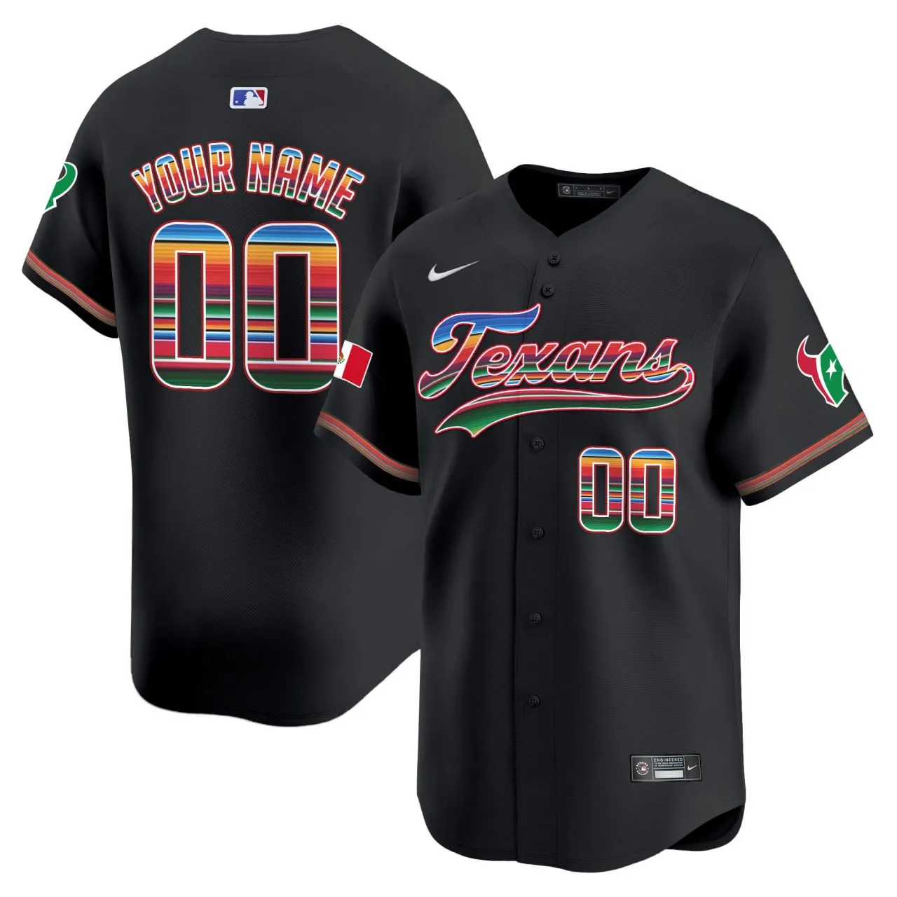 Houston Texans Mexico Style Black Vapor Premier Limited Custom Jersey - All Stitched