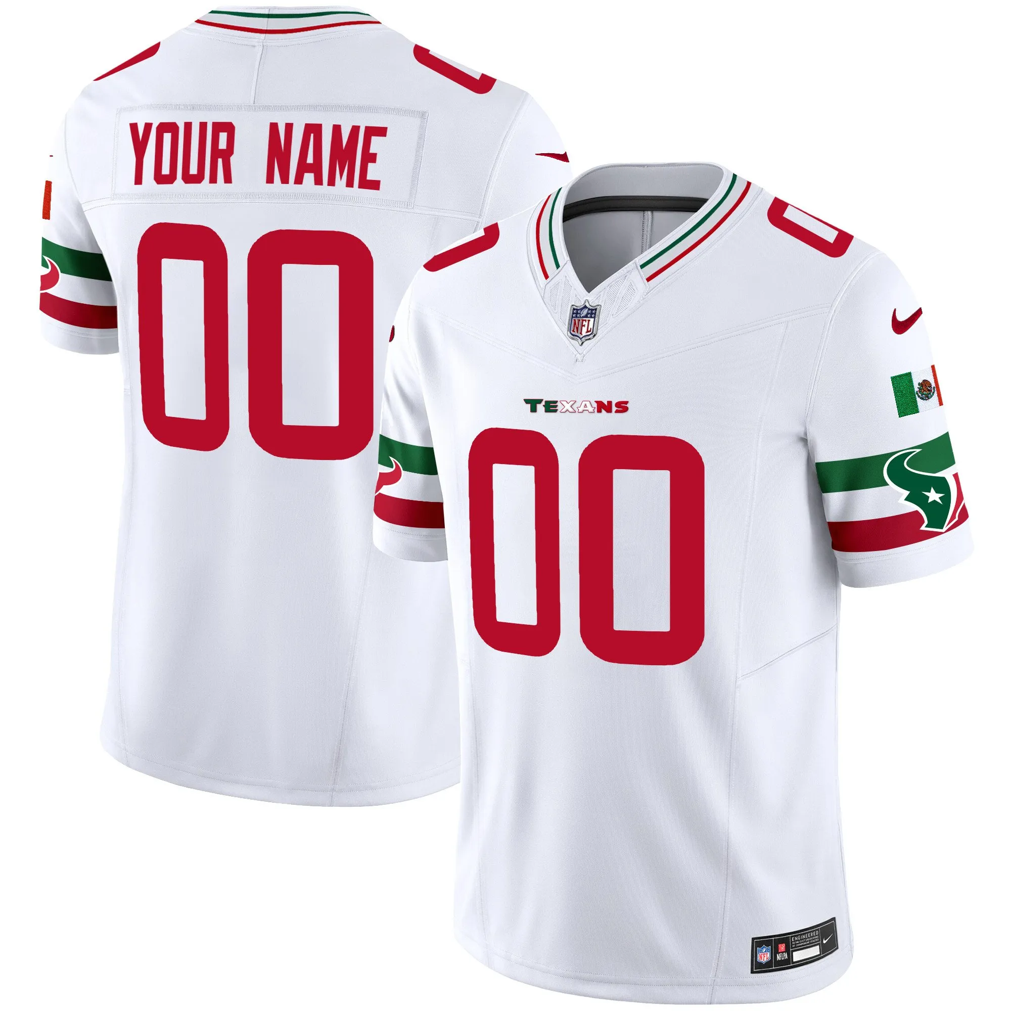 Houston Texans Mexico Vapor Limited Custom Jersey - All Stitched