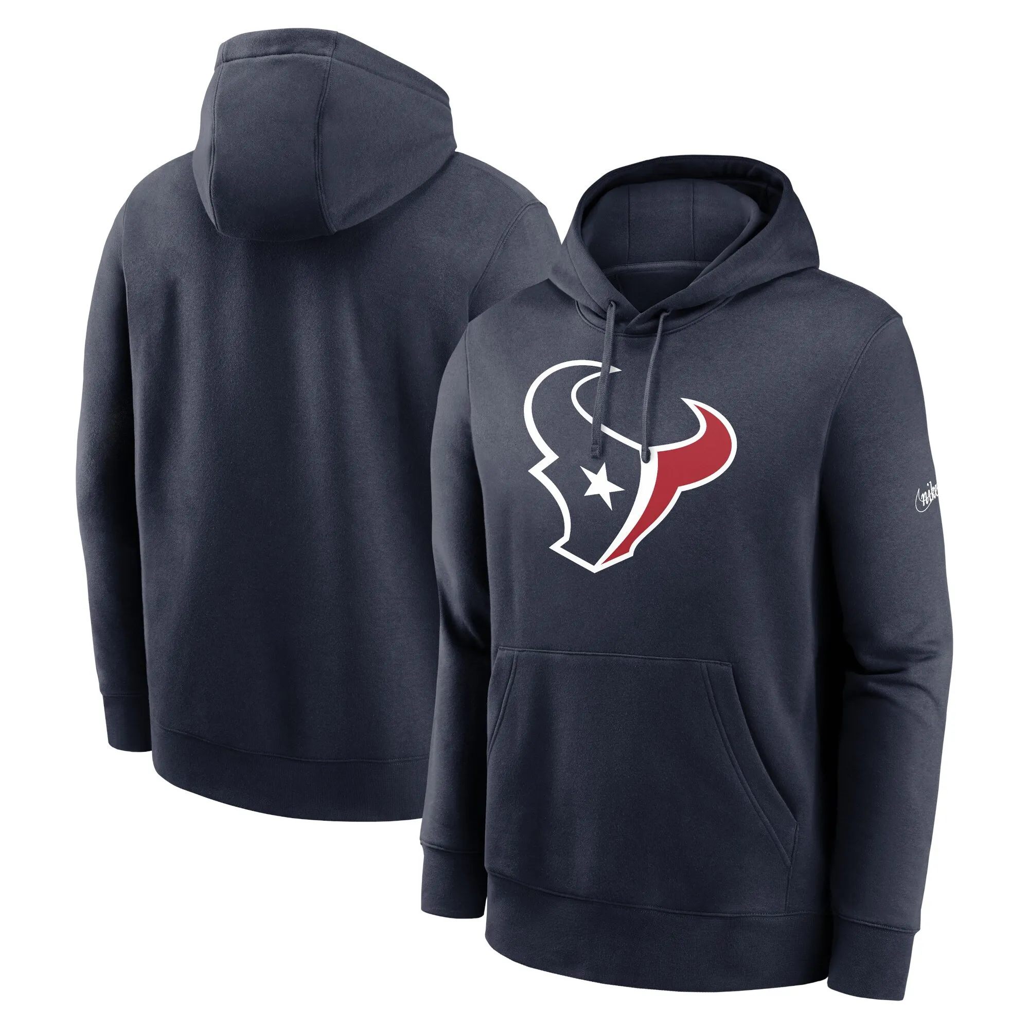 Houston Texans Navy Rewind Club Pullover Hoodie - Printed