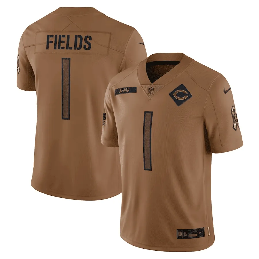 Justin Fields Chicago Bears 2023 Salute To Service Jersey - Brown
