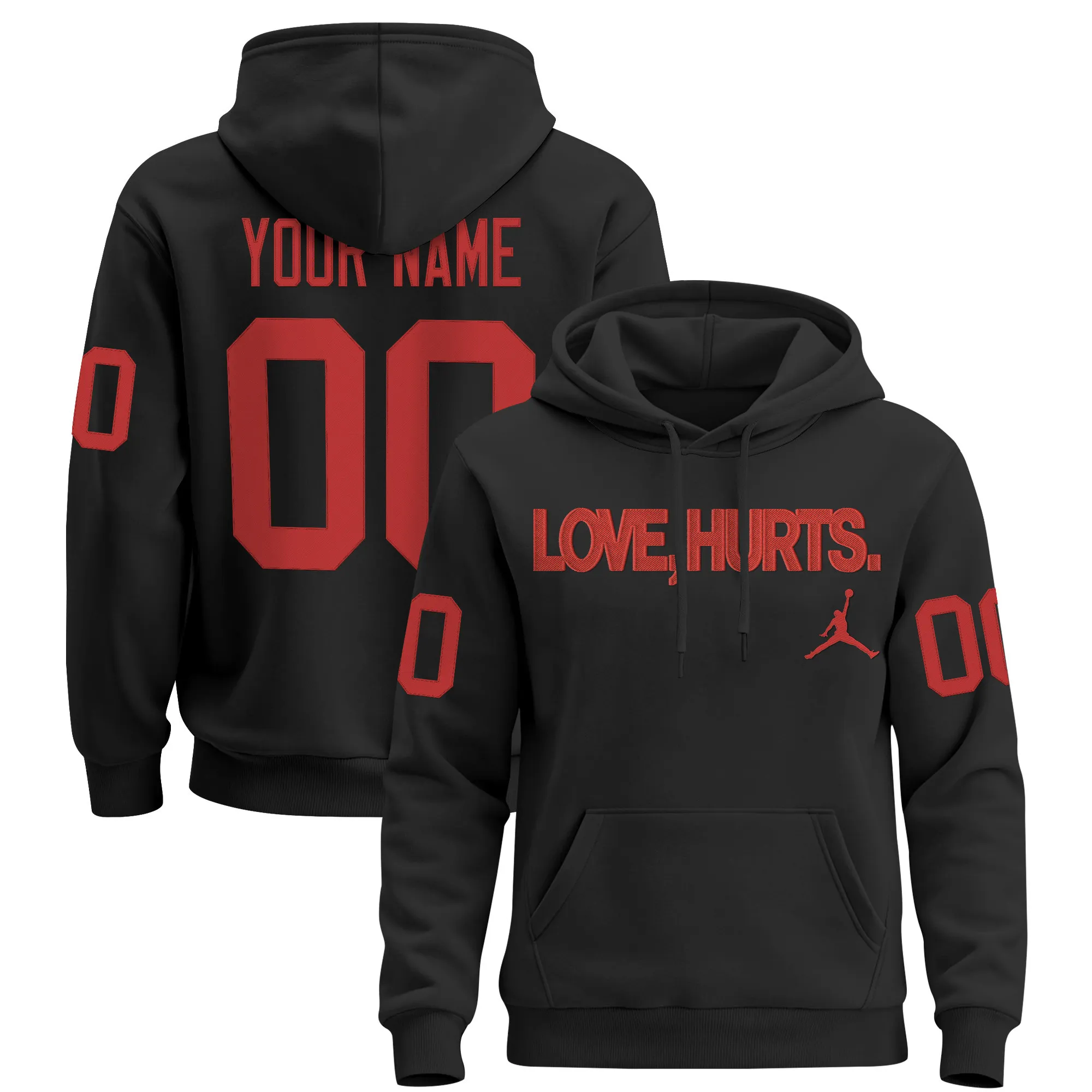 Love Hurts Custom Pullover Hoodie - All Stitched