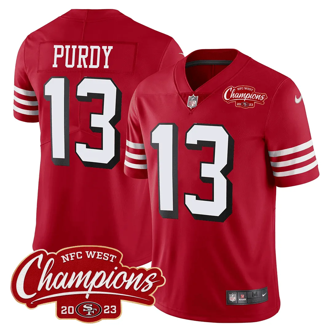 Men's 49ers 94 Throwback NFC West Champions Patch Jersey - All Stitched