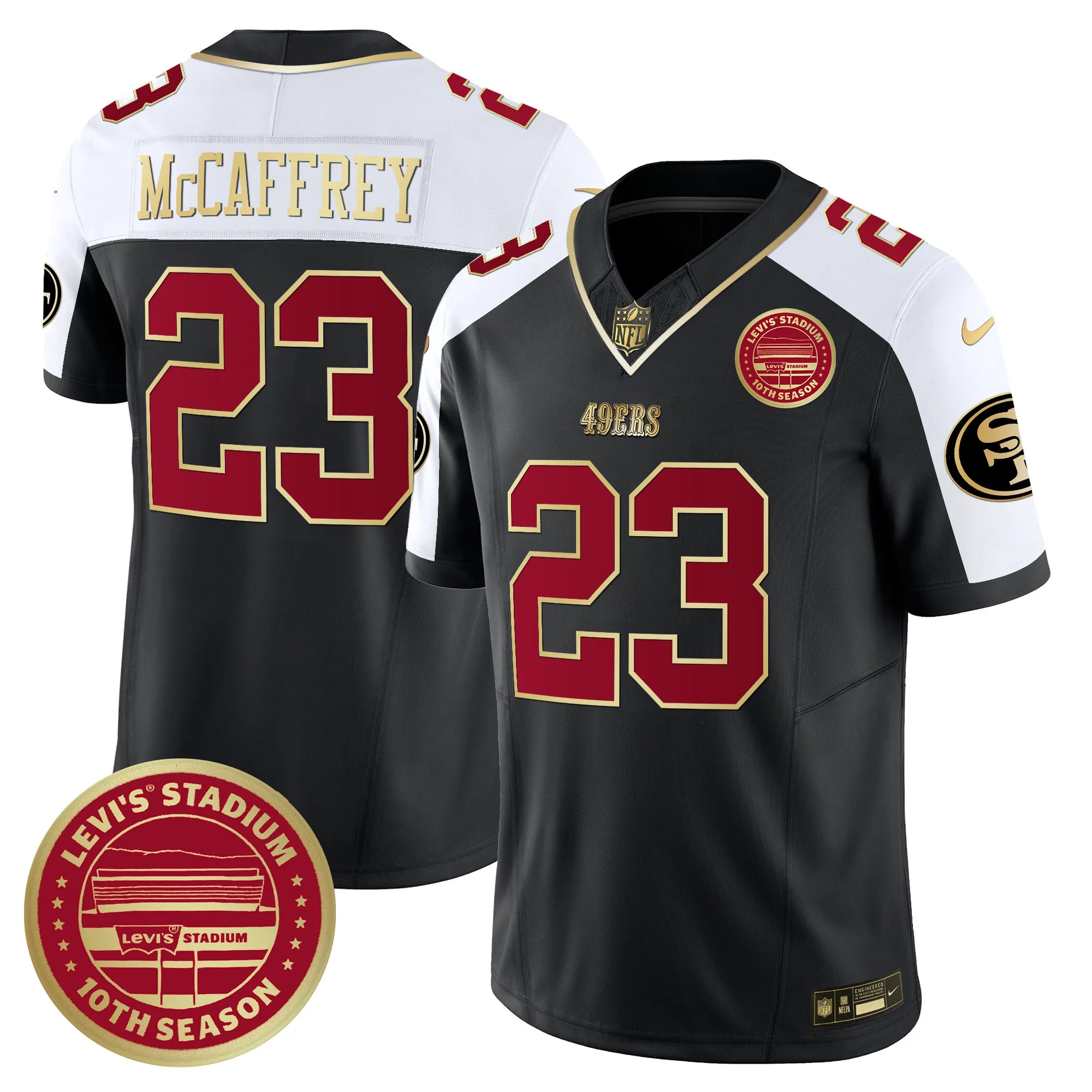 Men's 49ers Levi's Stadium 10th Season Patch Vapor Limited Jersey - All Stitched