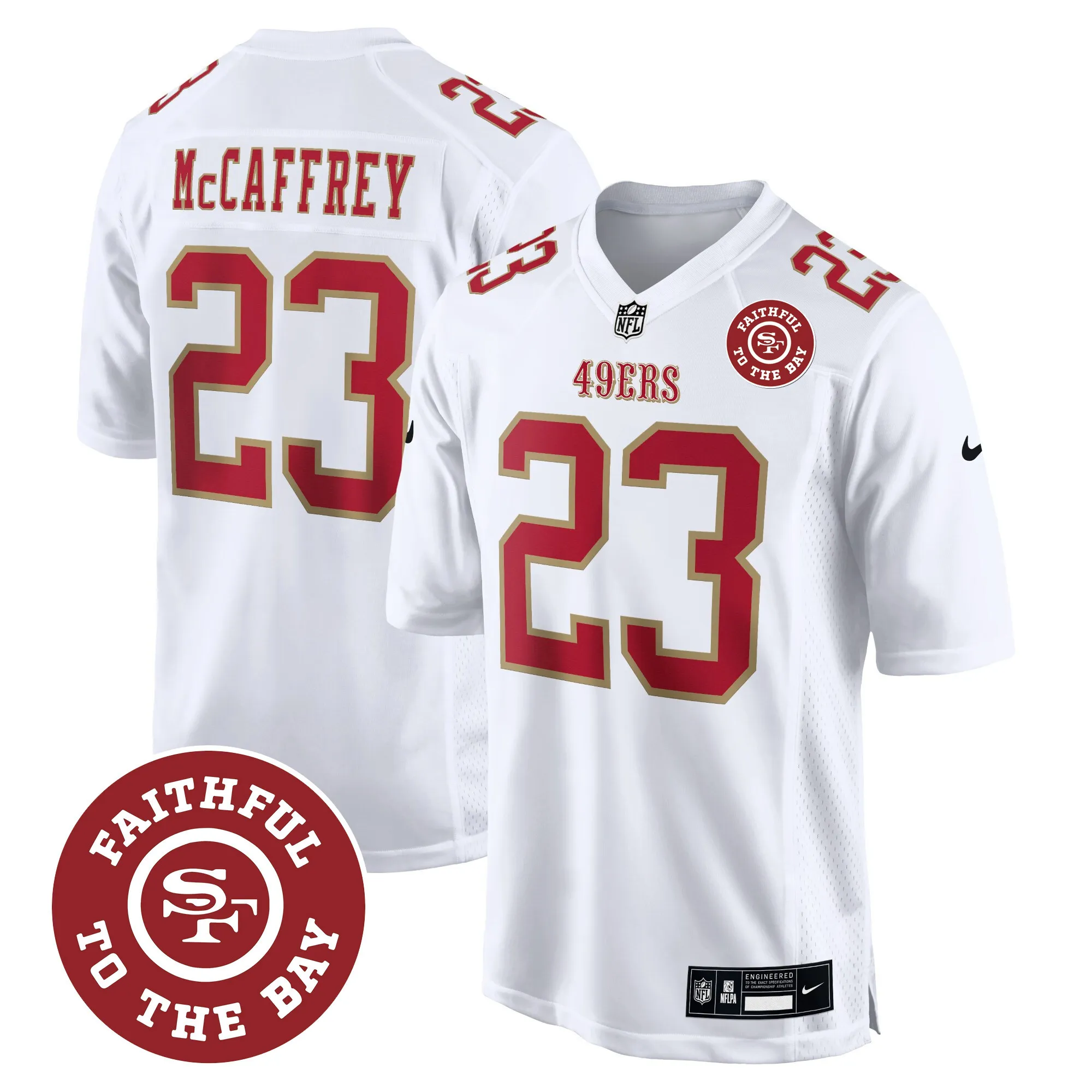 Men's 49ers Throwback Faithful To The Bay Patch Game Jersey - All Stitched