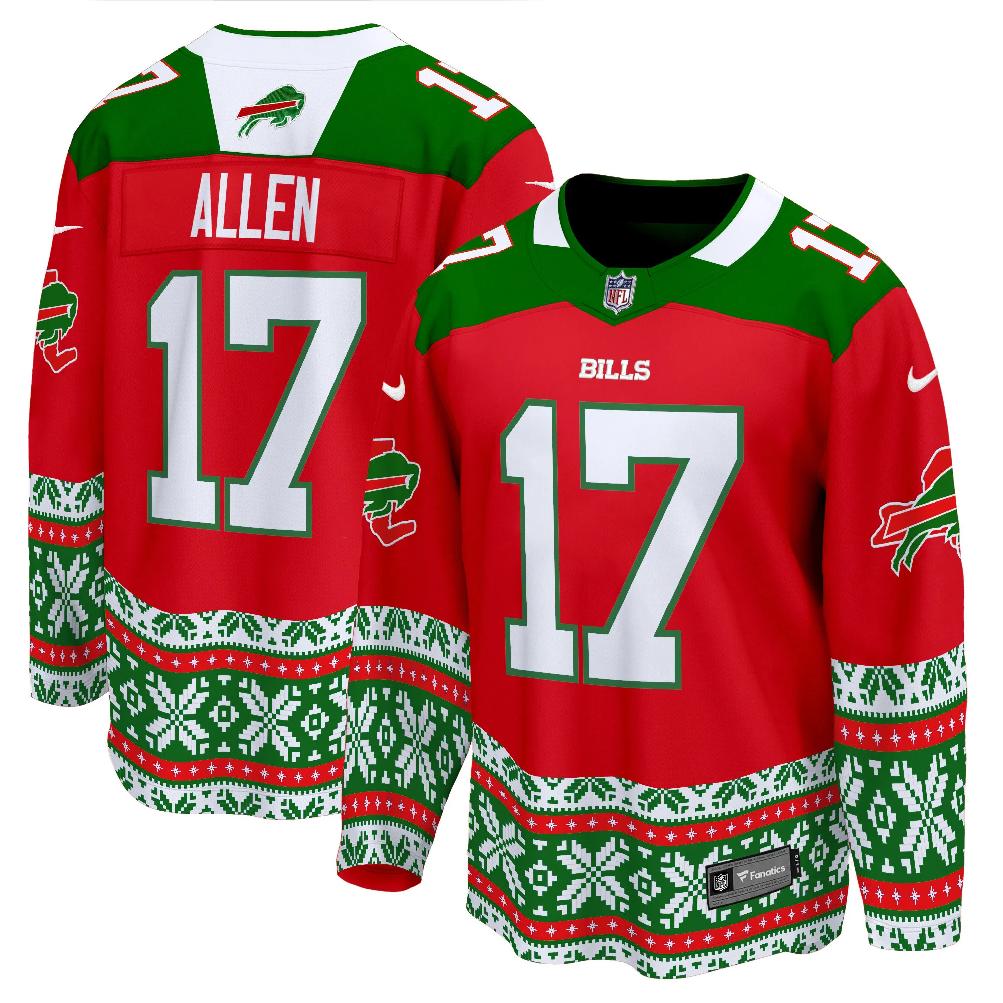 Men's Bills 2024 Christmas Premier Breakaway Jersey - All Printed