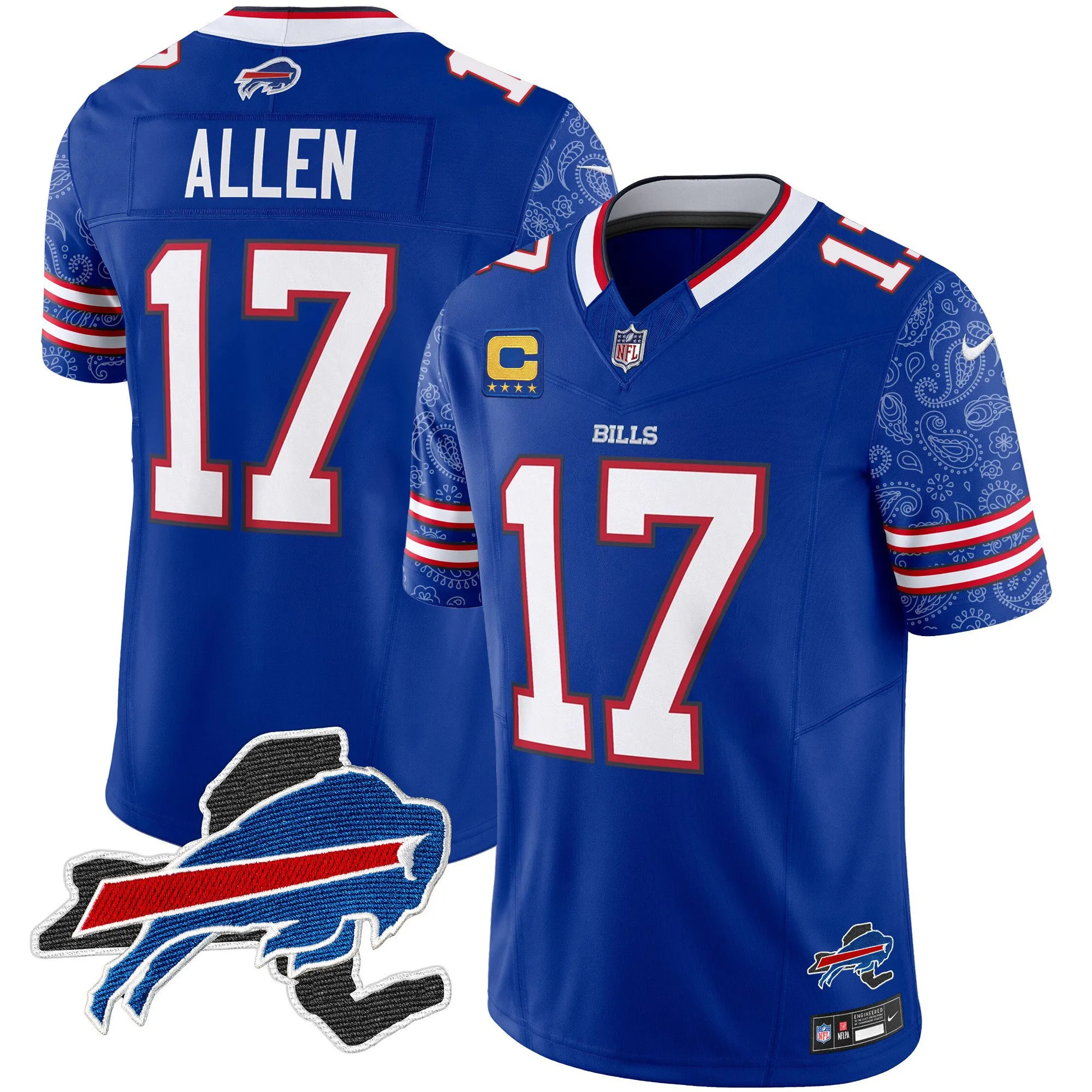 Men's Bills New York Patch Vapor Limited Jersey V2 - All Stitched