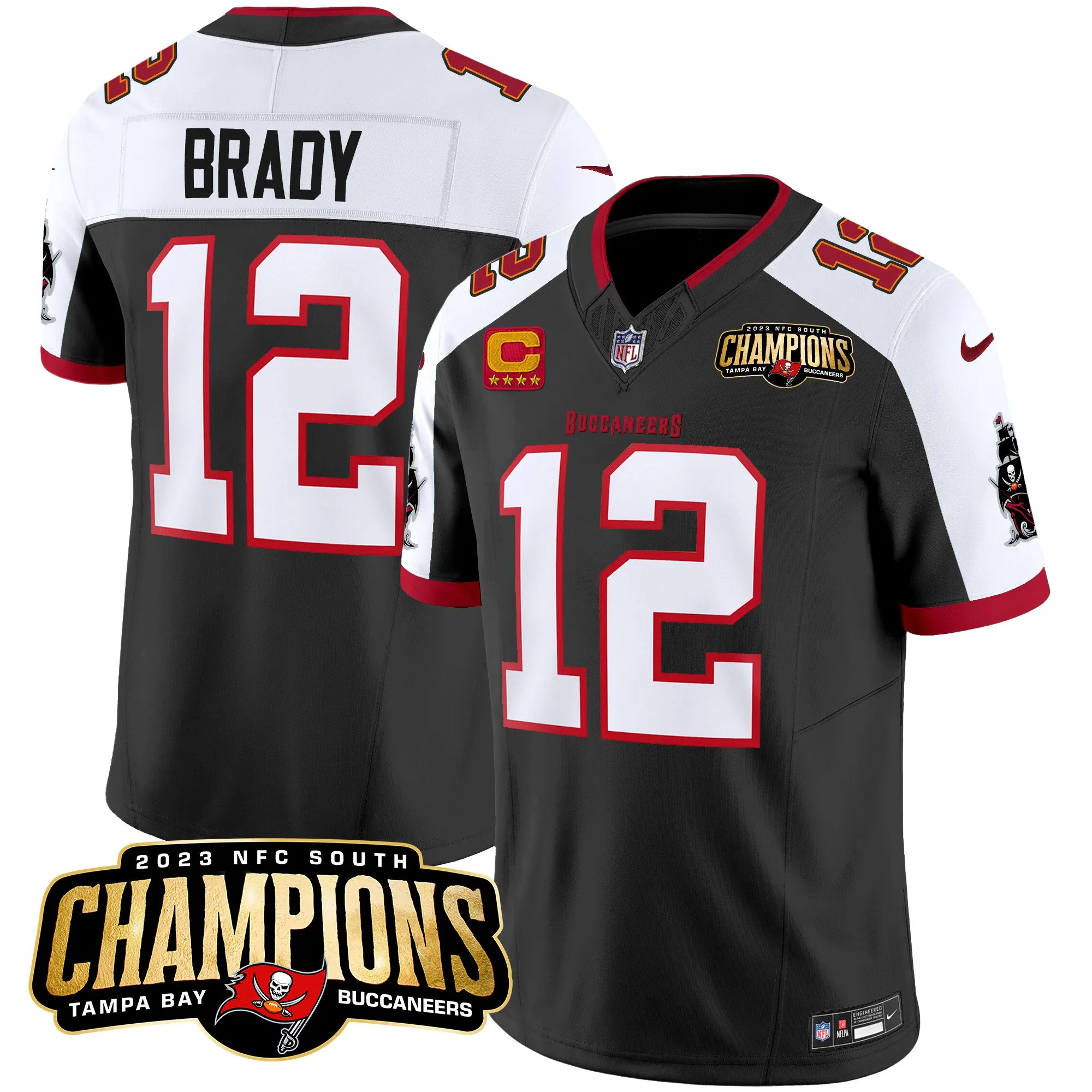 Men's Buccaneers 2023 NFC South Champions Patch Vapor Jersey - All Stitched