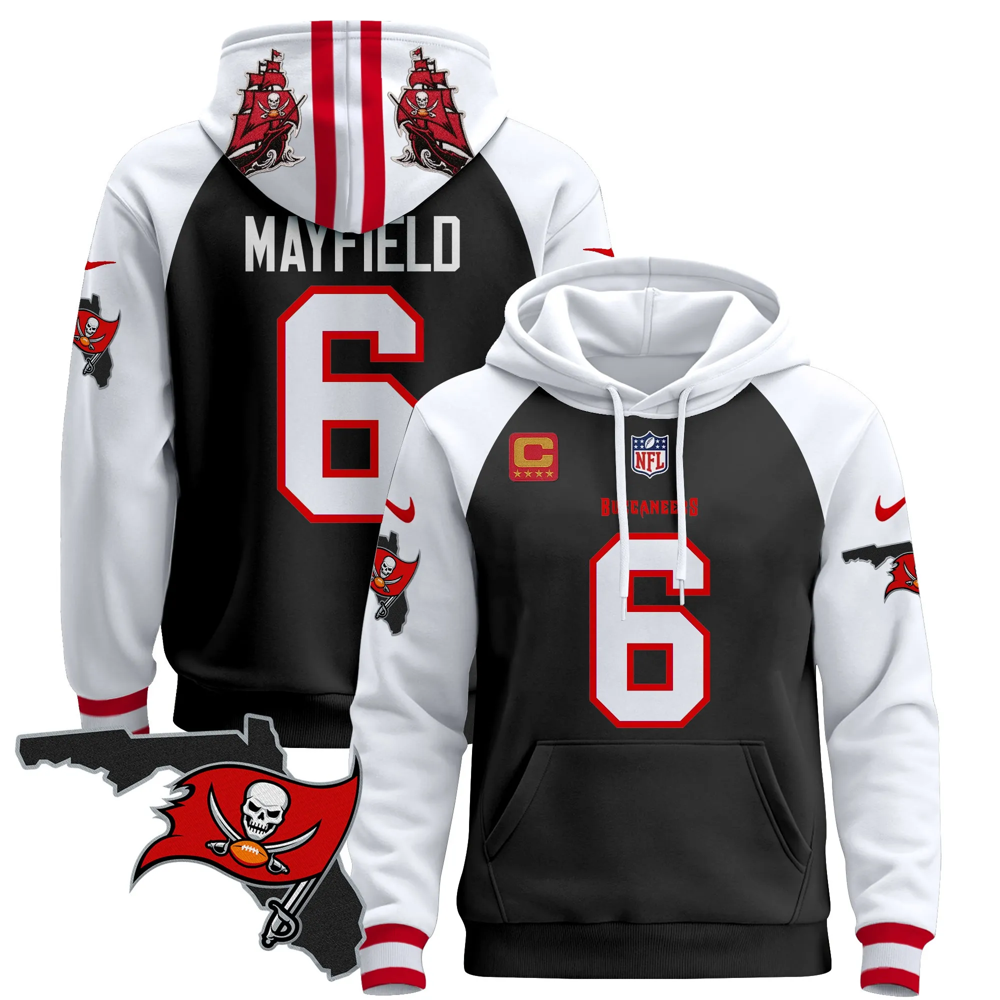 Men's Buccaneers Florida Patch Pullover Hoodie - All Stitched