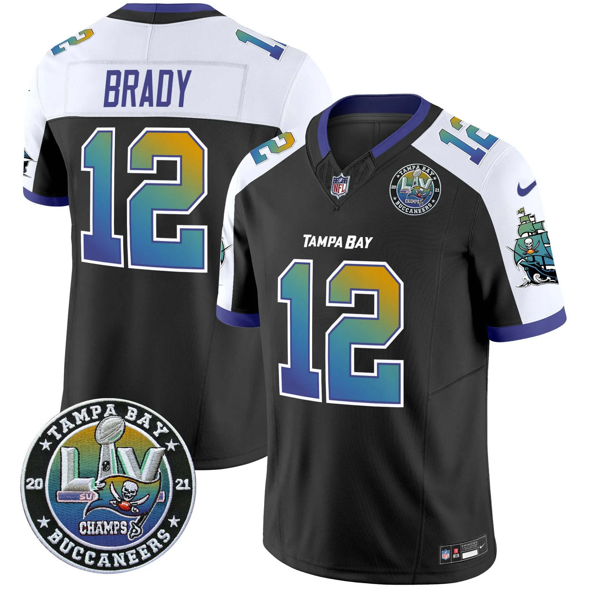 Men's Buccaneers "Tampa City" Super Bowl LIV Patch Vapor Limited Jersey - All Stitched