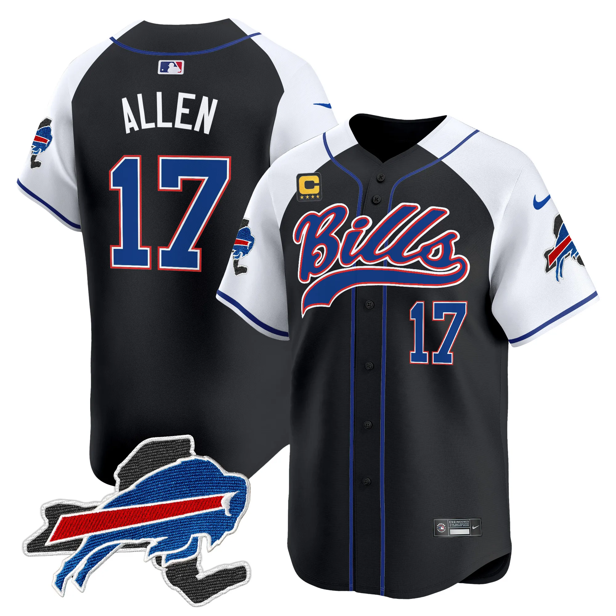 Men's Buffalo Bills 2024 New York Patch Vapor Baseball Jersey - All Stitched