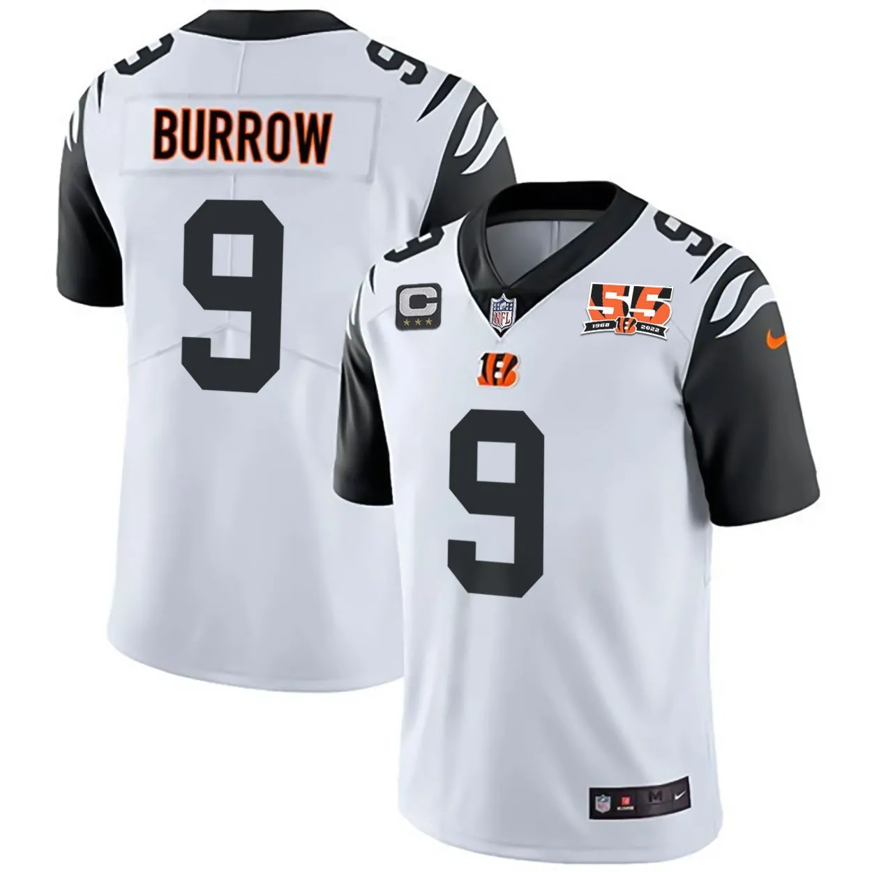Men's Cincinnati Bengals 55th 1968 - 2022 Anniversary Patch Player Vapor Limited Jersey - All Stitched