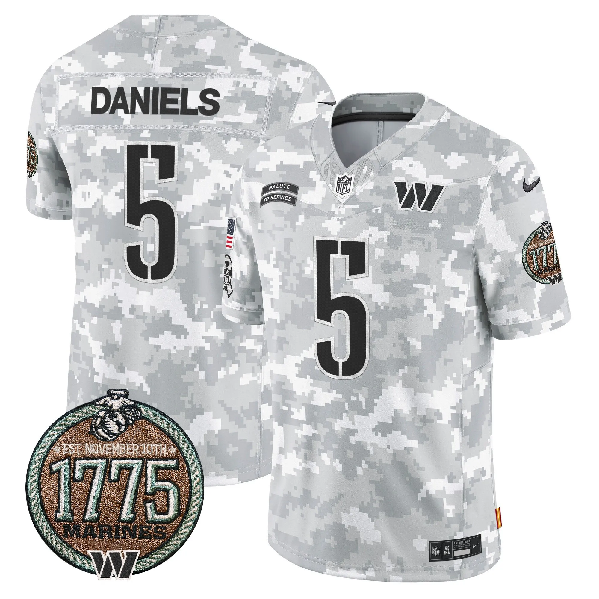 Men's Commanders 2024 Salute to Service Establishment Year Patch Vapor Limited Jersey - All Stitched