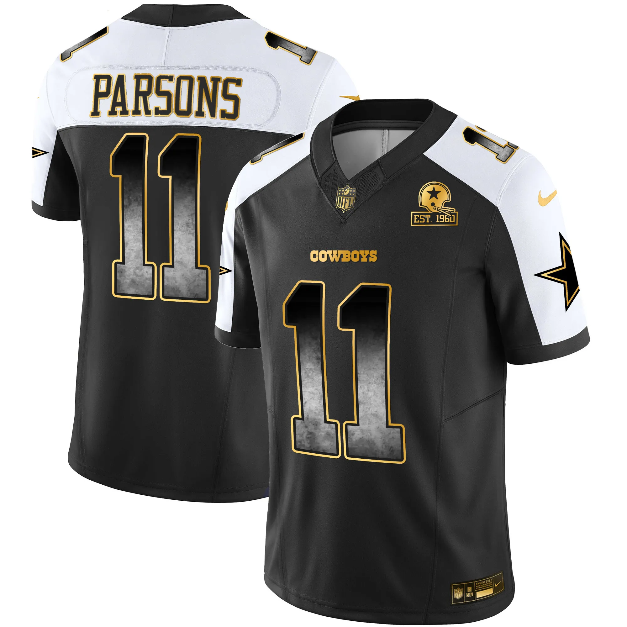 Men's Cowboys Arch Smoke Vapor Jersey - All Stitched
