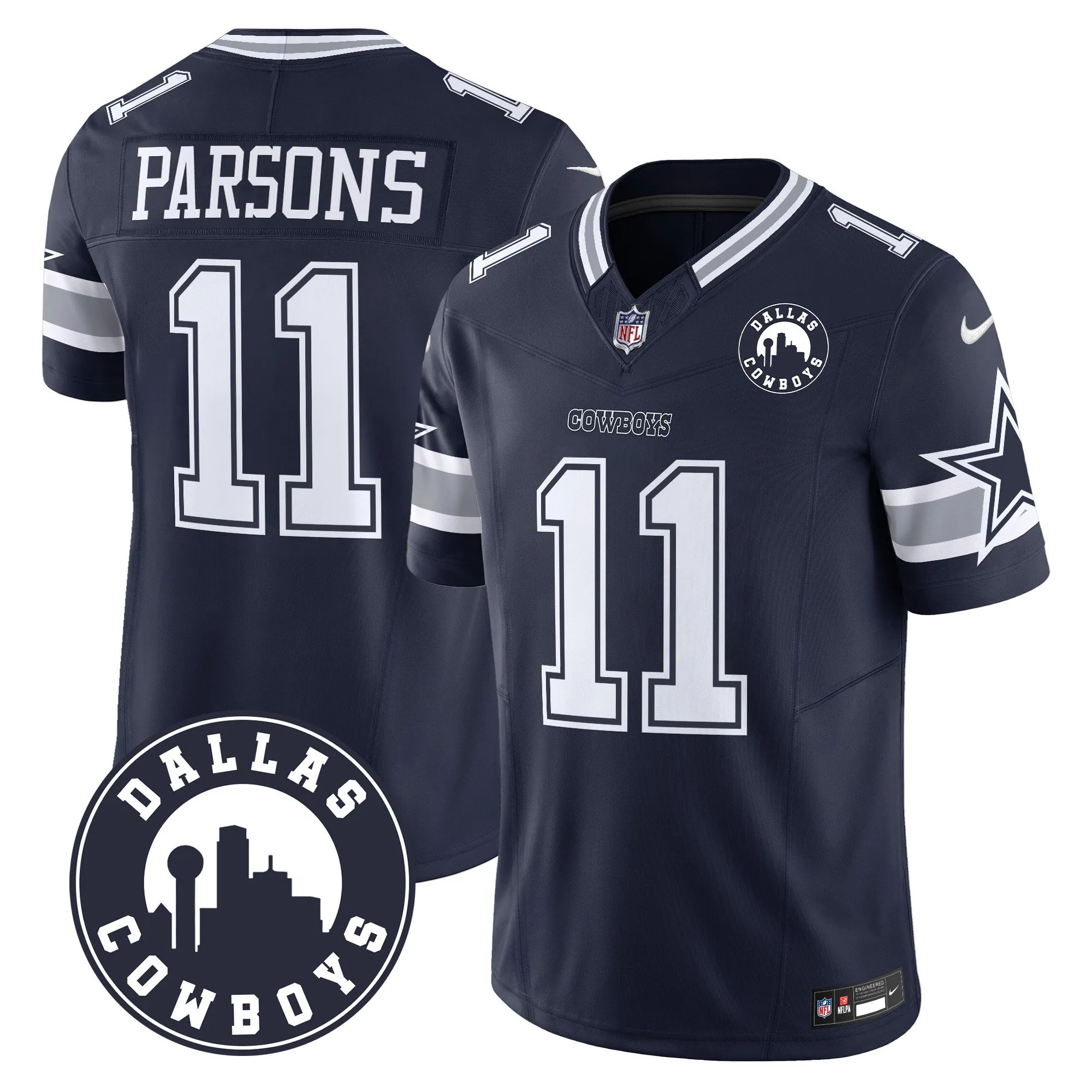 Men's Cowboys "Dallas City" Patch Vapor Limited Jersey - All Stitched