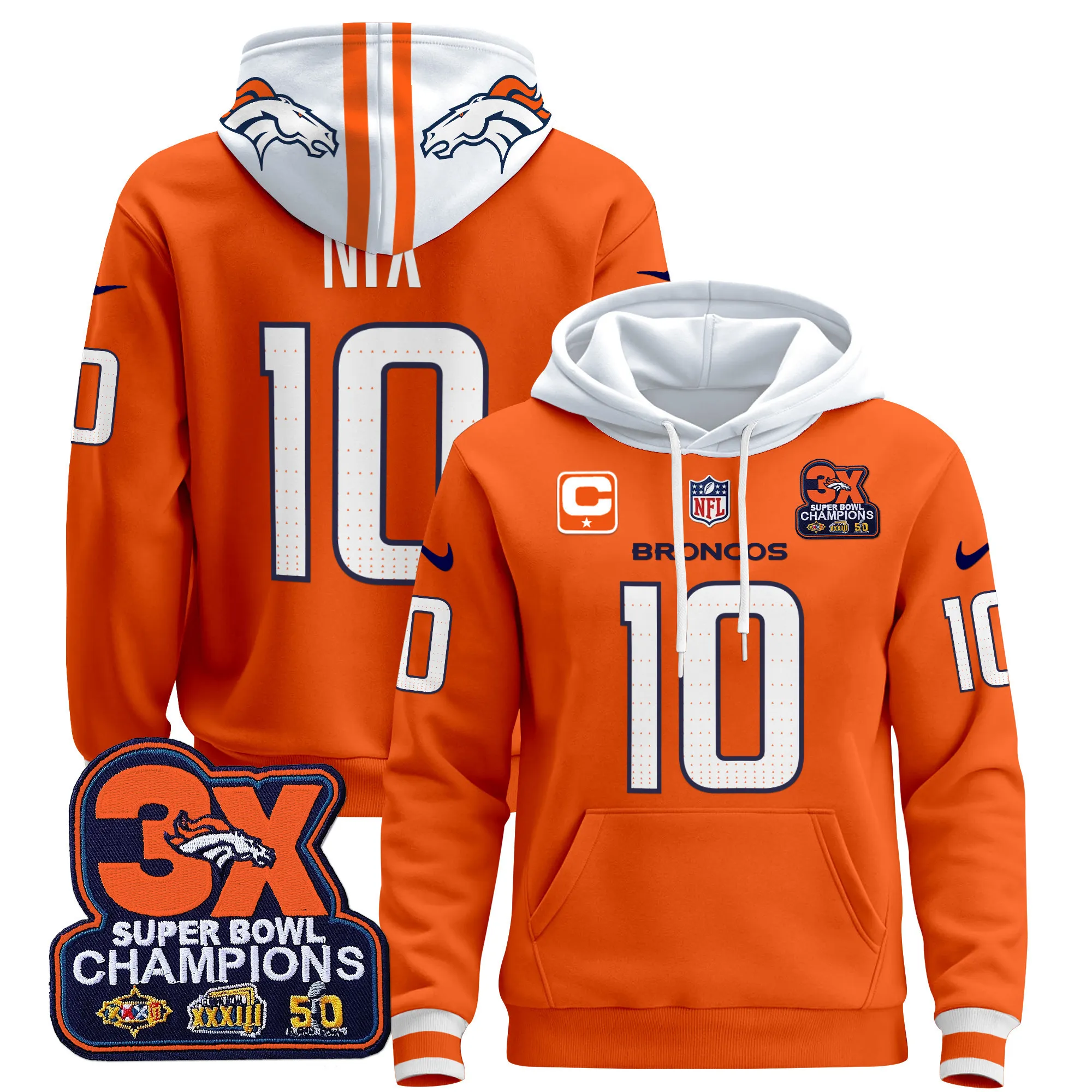 Men's Denver Broncos 2024 Pullover Hoodie - All Stitched
