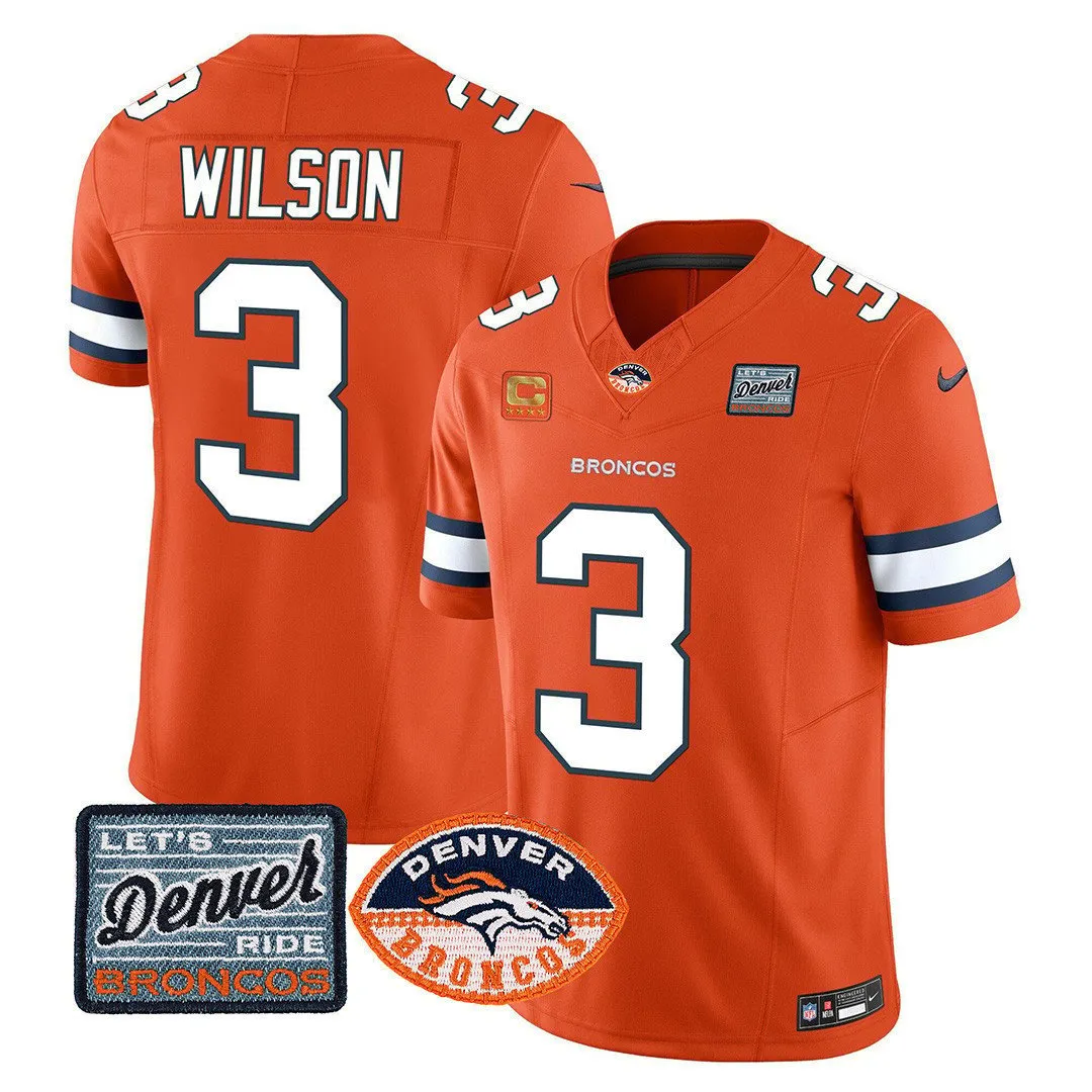 Men's Denver Broncos Logo Patch Limited Jersey - All Stitched