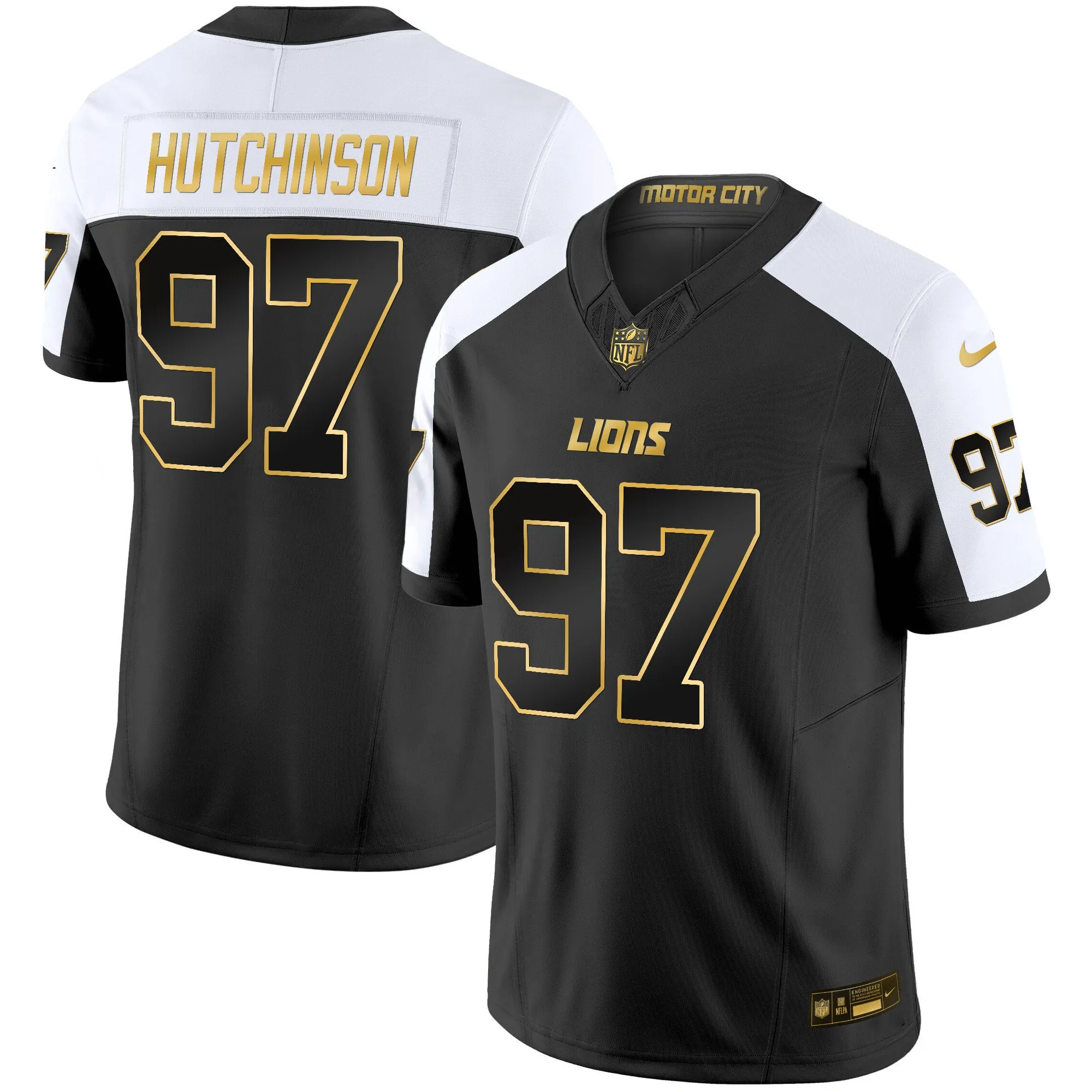 Men's Detroit Lions 2024 Gold Vapor Limited Jersey - All Stitched