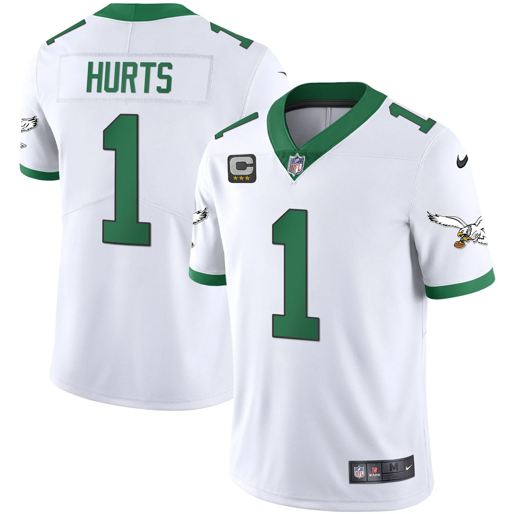 Men's Eagles Gold & Kelly Vapor Jersey - All Stitched