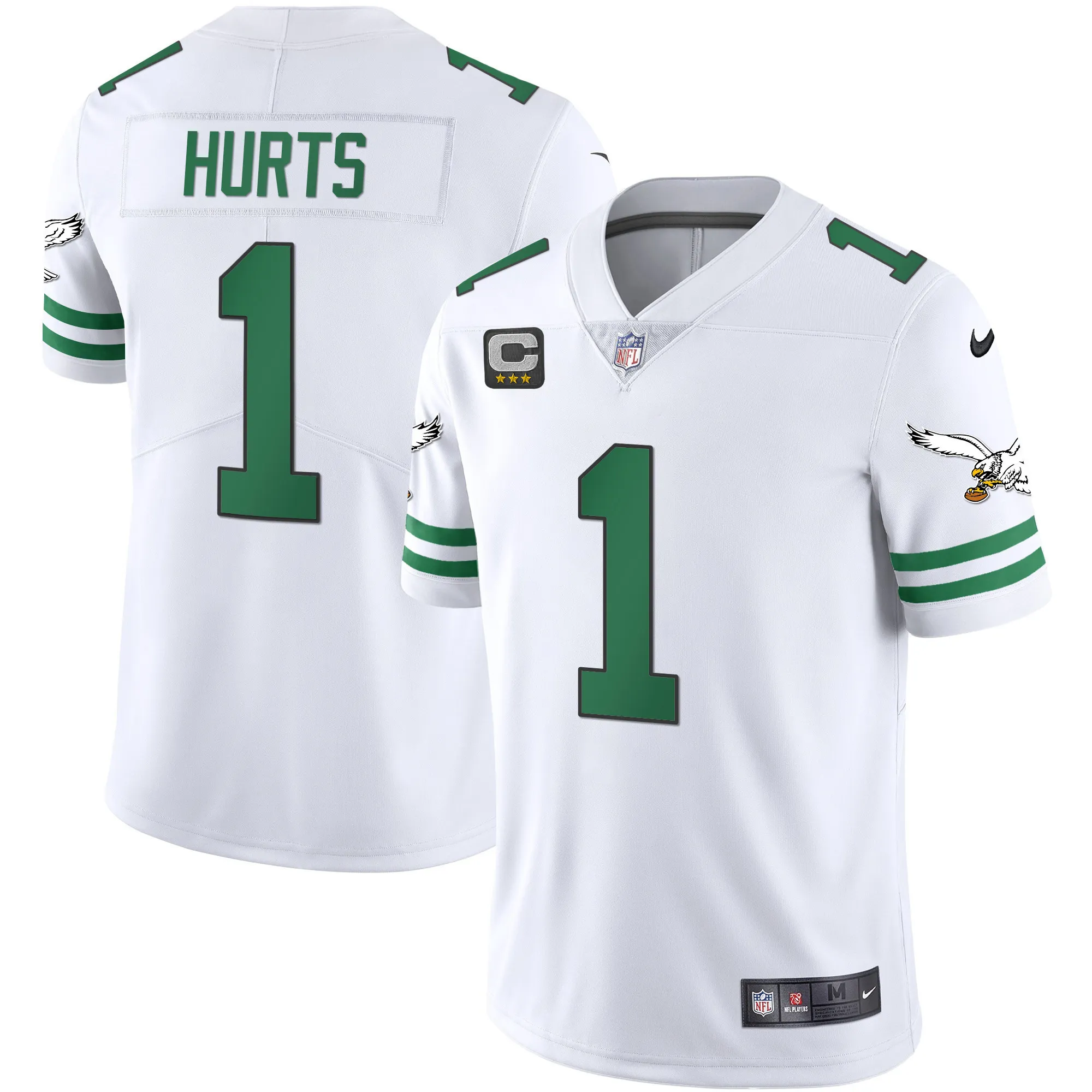 Men's Eagles Gold & Kelly Vapor Jersey V2 - All Stitched