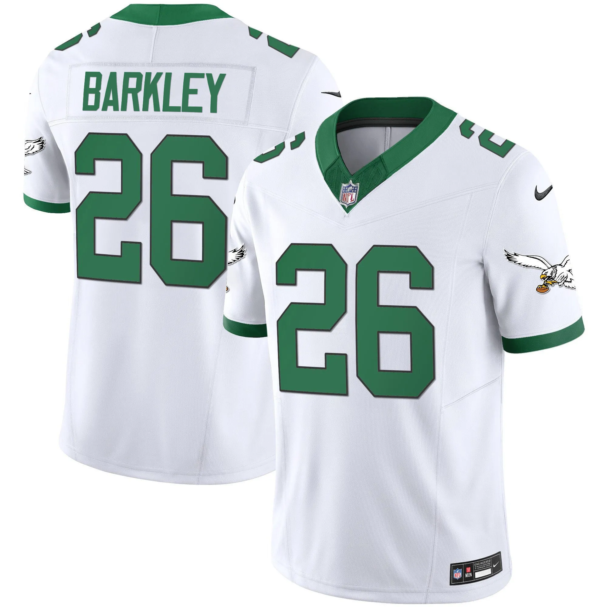 Men's Eagles Throwback Kelly Vapor Limited Jersey V2 - All Stitched