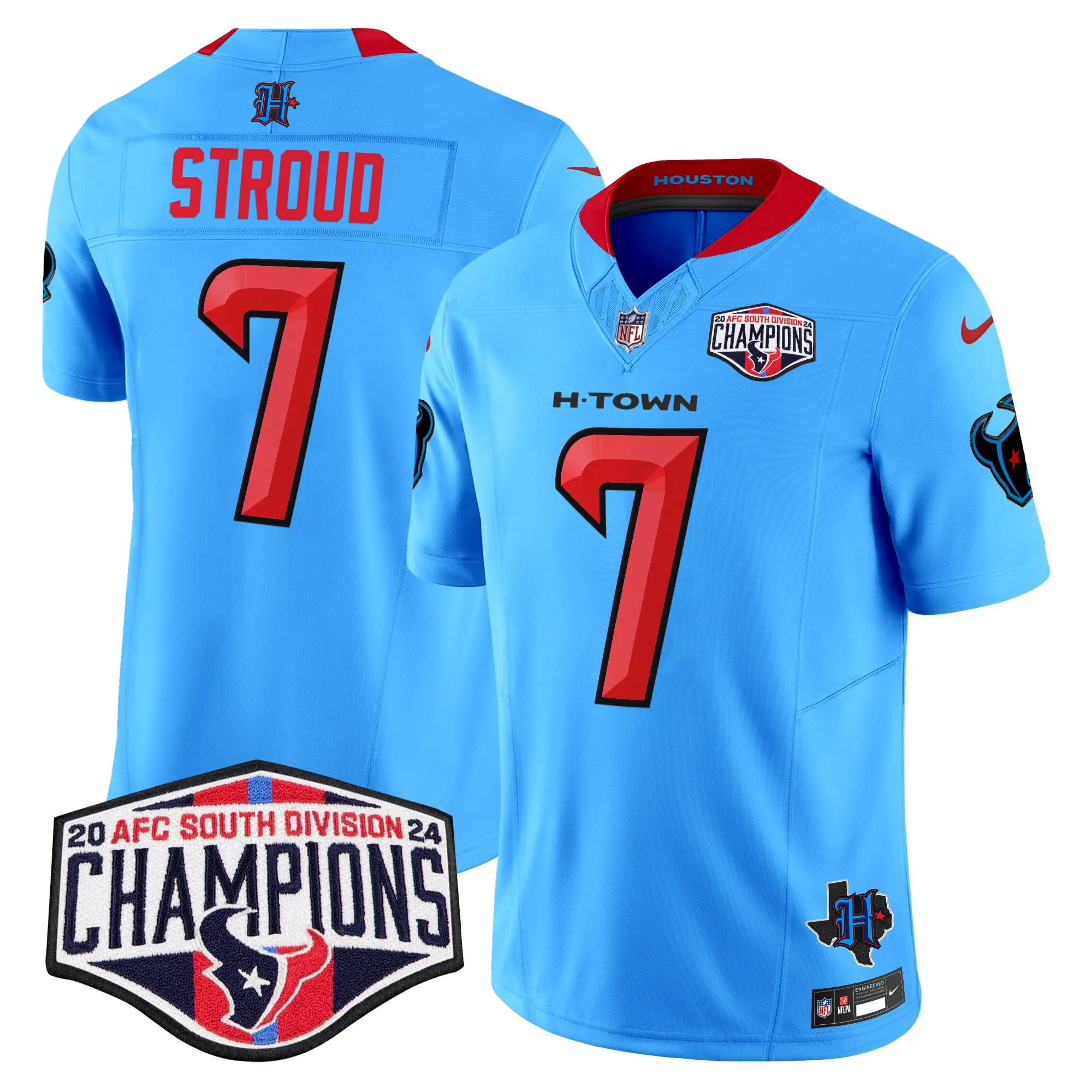 Men's Houston Texans 2024 AFC South Division Champions Patch Vapor Limited Jersey - All Stitched