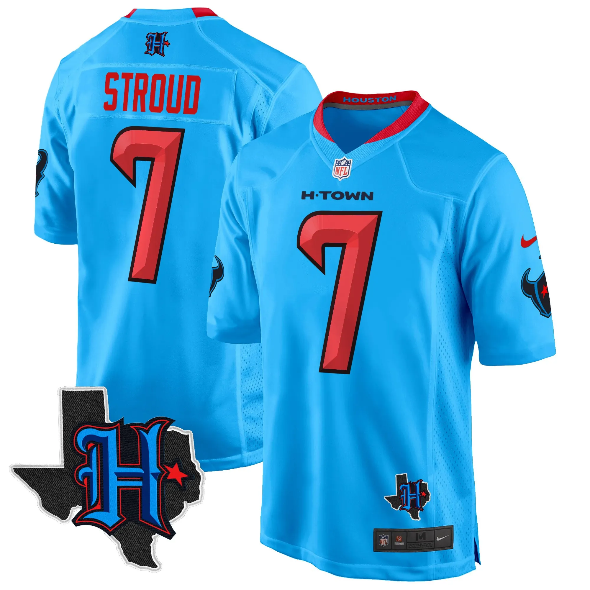 Men's Houston Texans 2024 Texas Patch Game Jersey - All Stitched